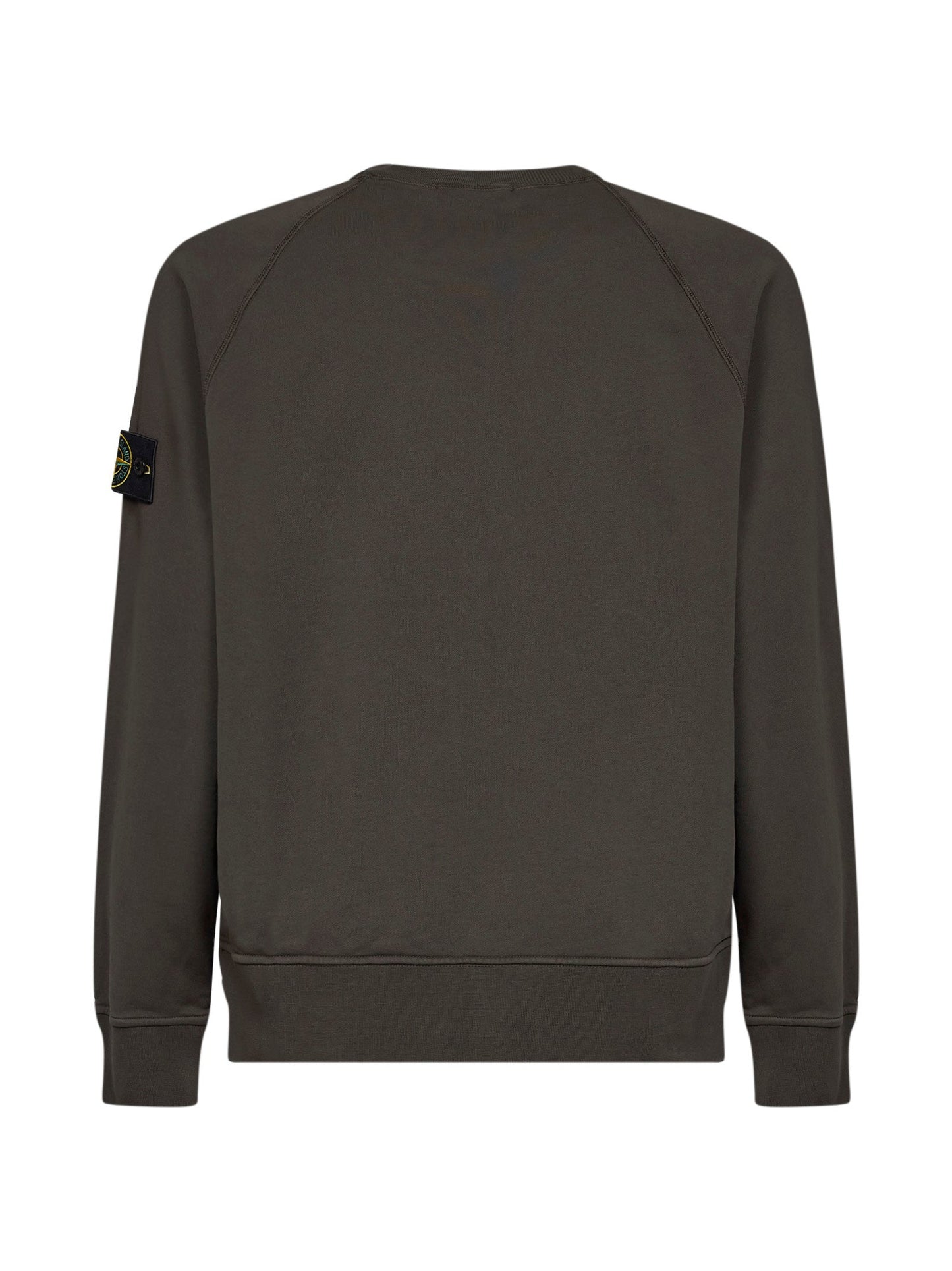 Stone Island Men Coal Grey Cotton Crewneck Sweatshirt STONE ISLAND