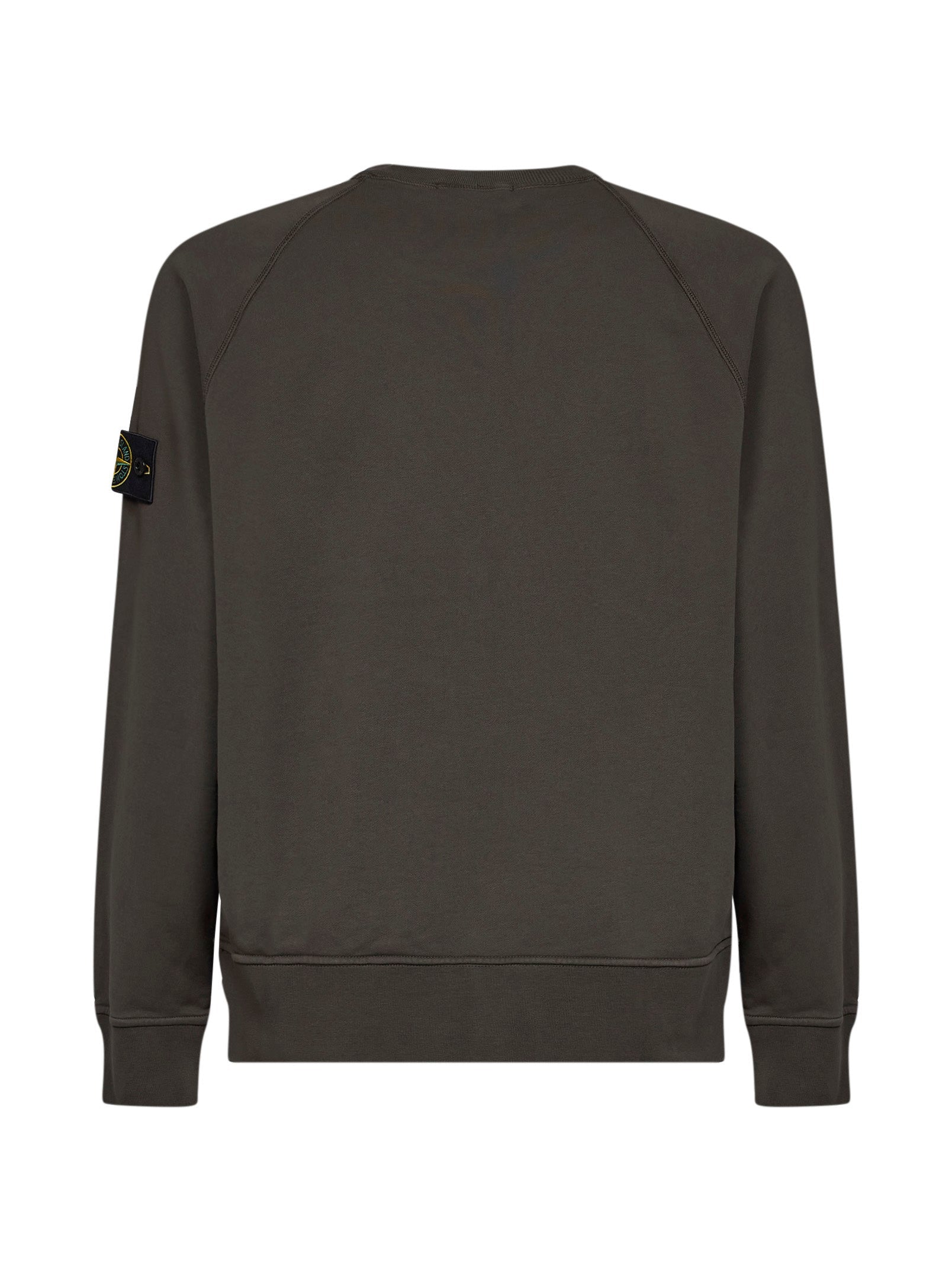 Stone Island Men Coal Grey Cotton Crewneck Sweatshirt STONE ISLAND