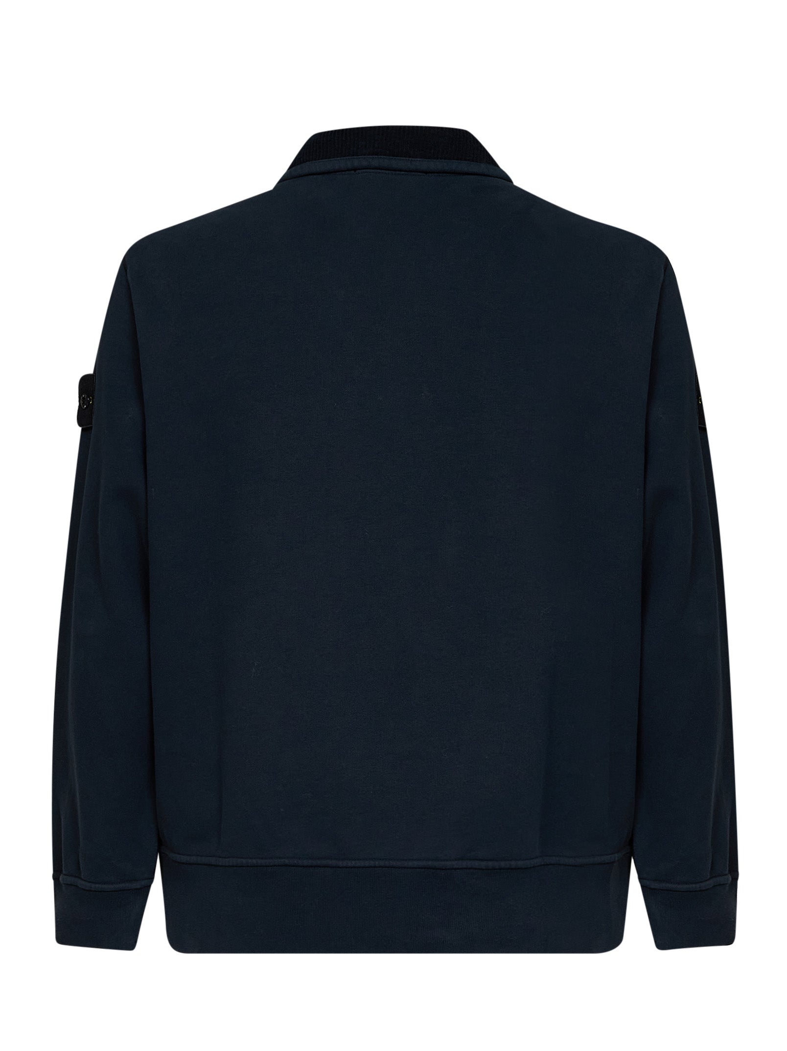 Stone Island Men Blue Brushed Organic Cotton Half-Zip Sweatshirt STONE ISLAND