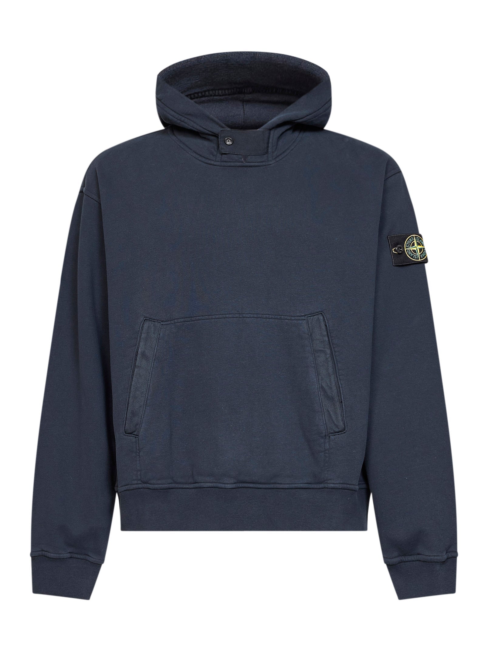 Stone Island Men Blue Organic Cotton Hoodie STONE ISLAND