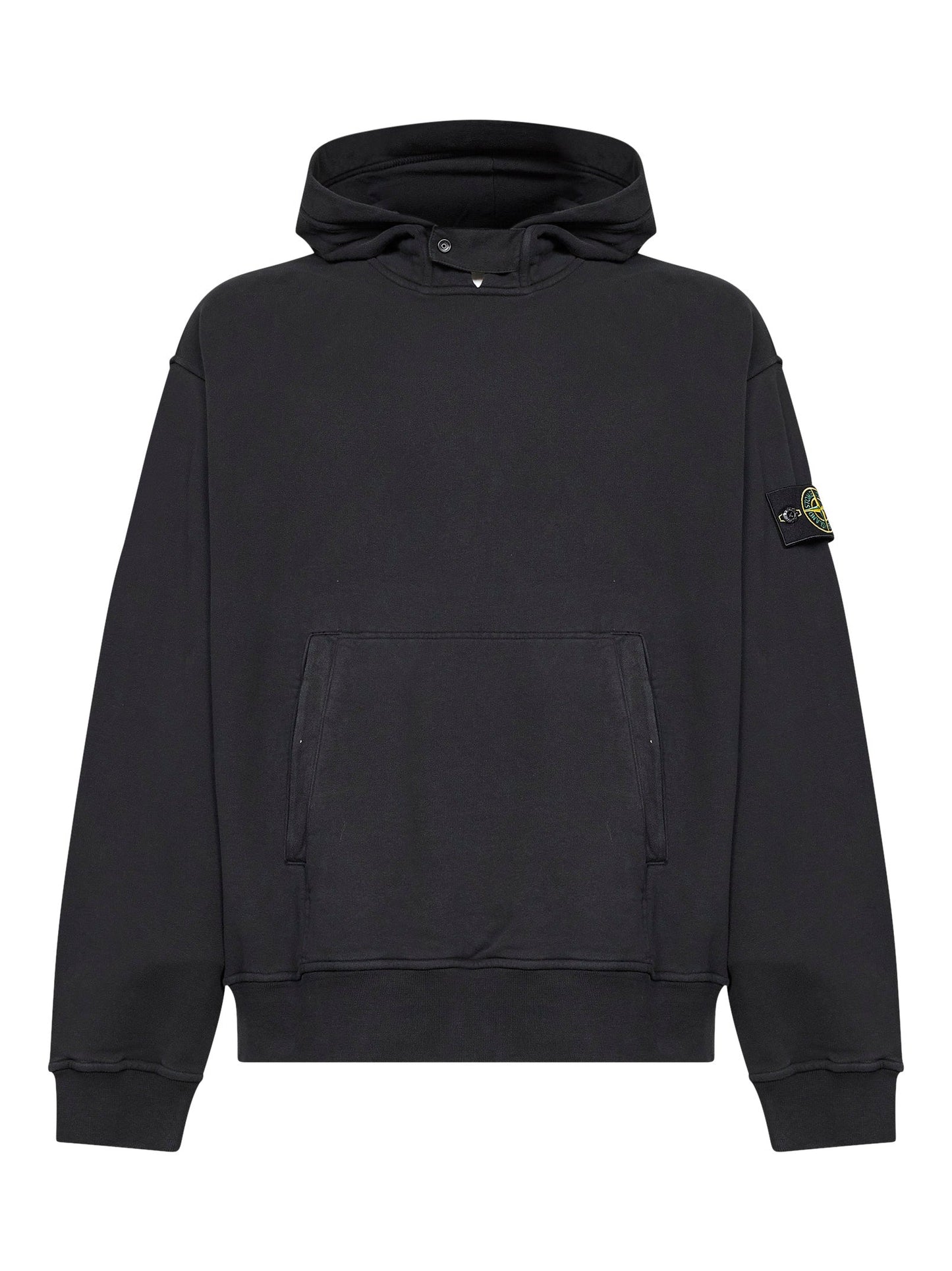 Stone Island Men Black Organic Cotton Hoodie STONE ISLAND