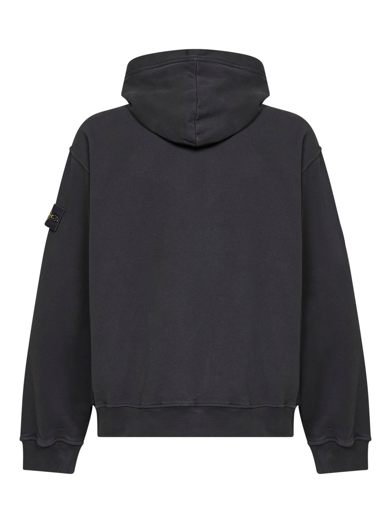 Stone Island Men Black Organic Cotton Hoodie STONE ISLAND
