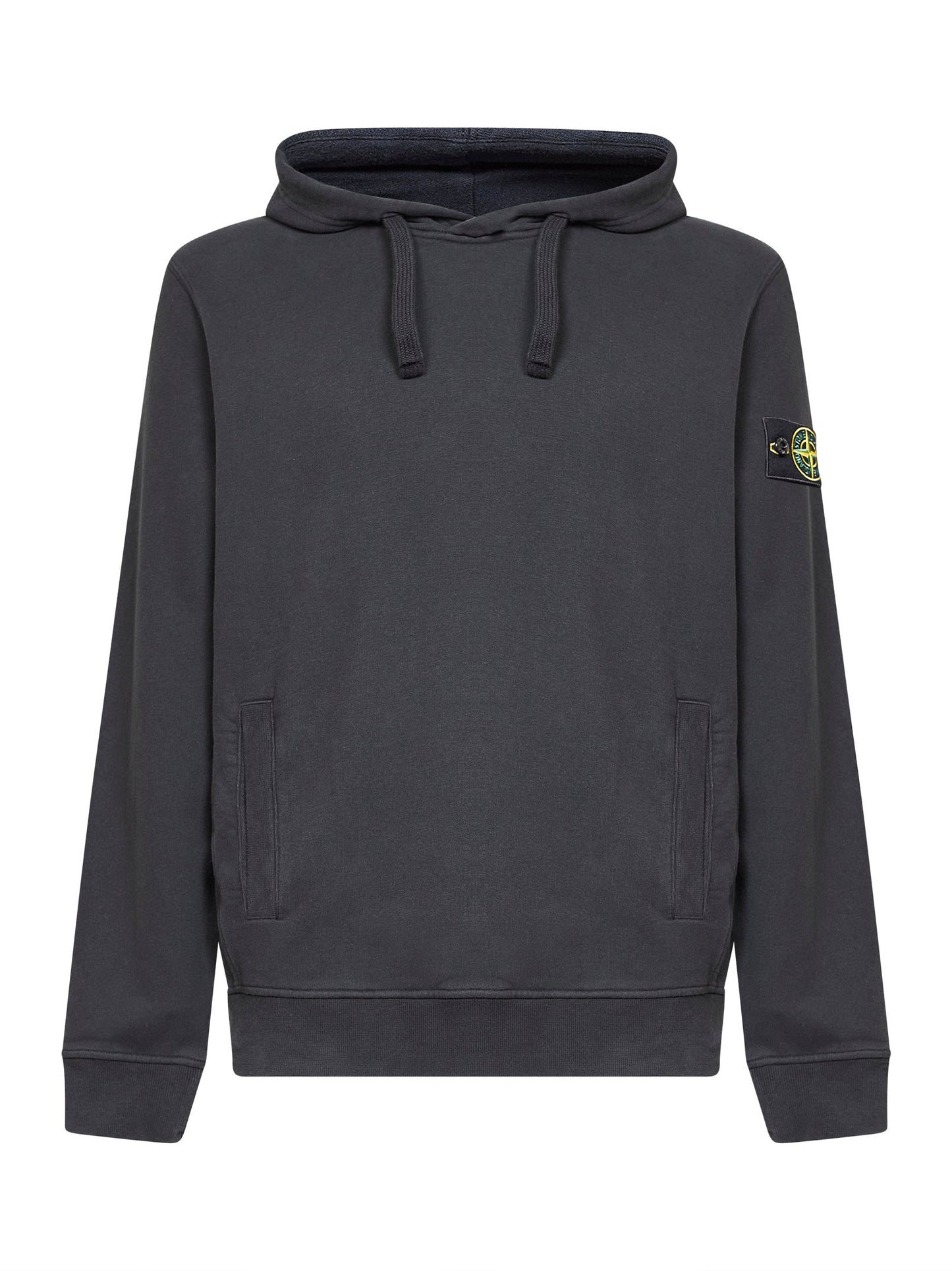 Stone Island Men Black Stretch Organic Cotton Hoodie STONE ISLAND