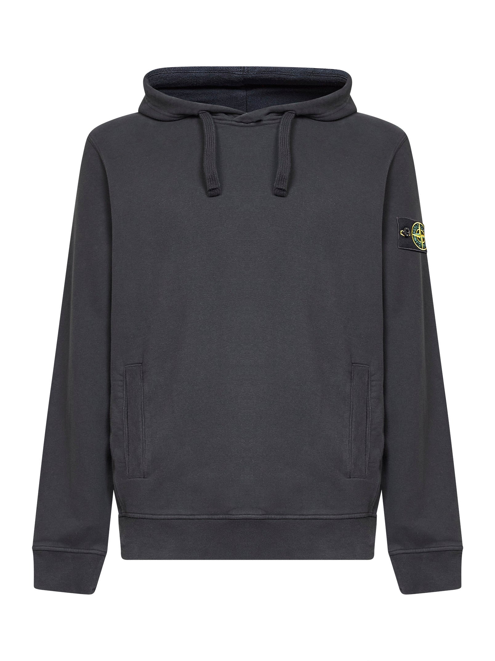 Stone Island Men Black Stretch Organic Cotton Hoodie STONE ISLAND