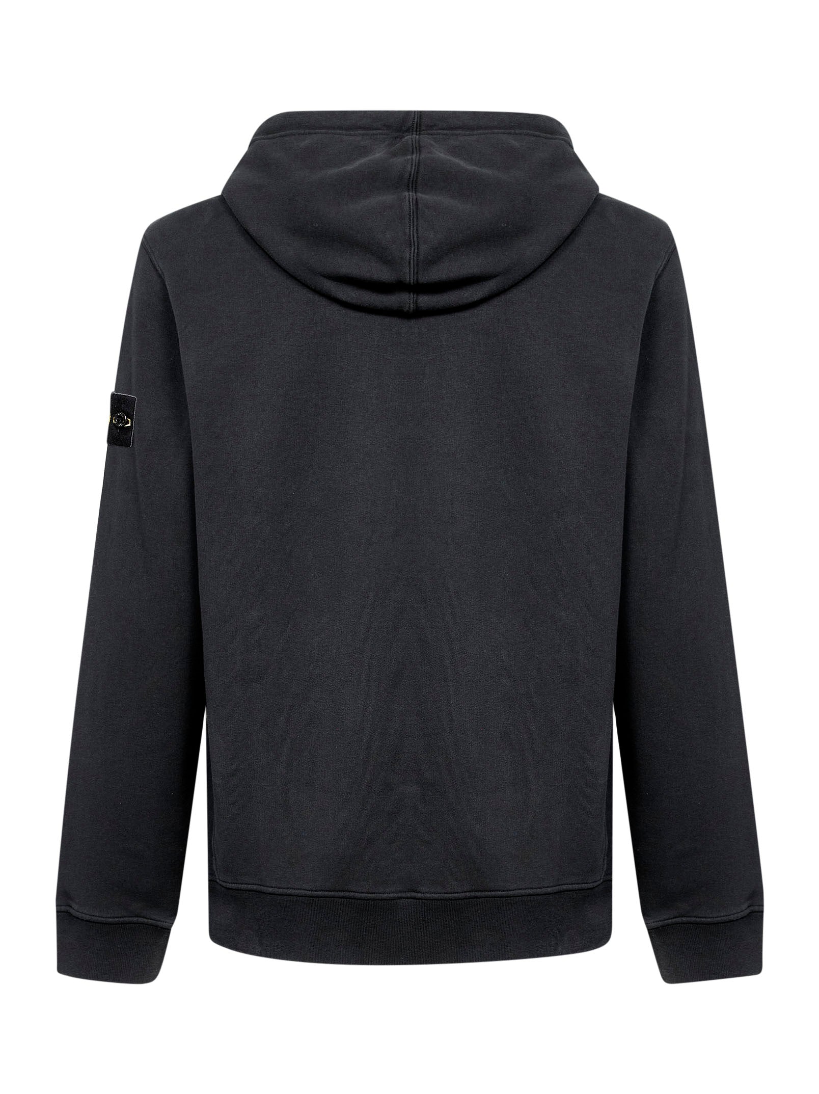 Stone Island Men Black Stretch Organic Cotton Hoodie STONE ISLAND