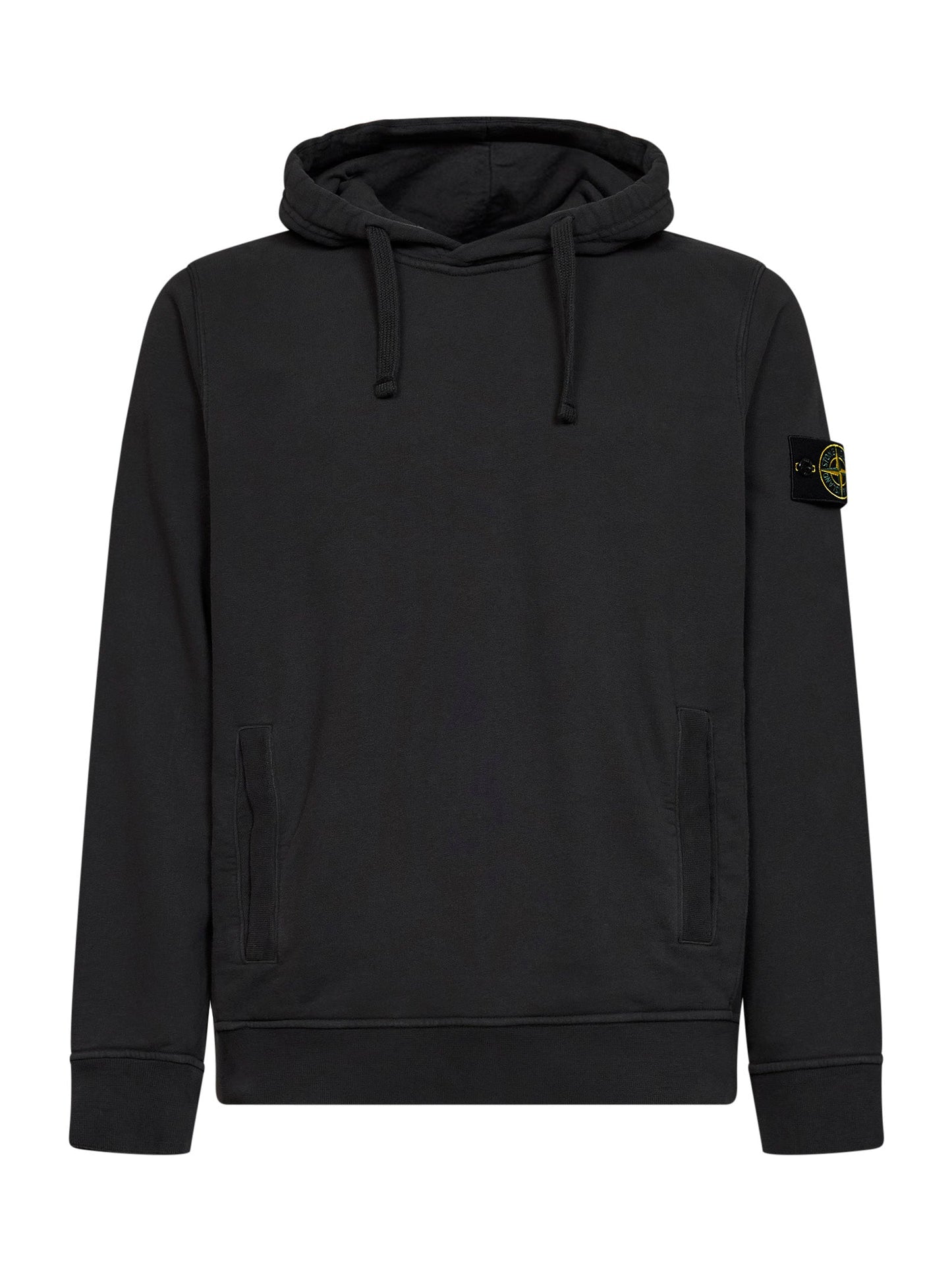 Stone Island Men Lead Grey Stretch Organic Cotton Hoodie STONE ISLAND