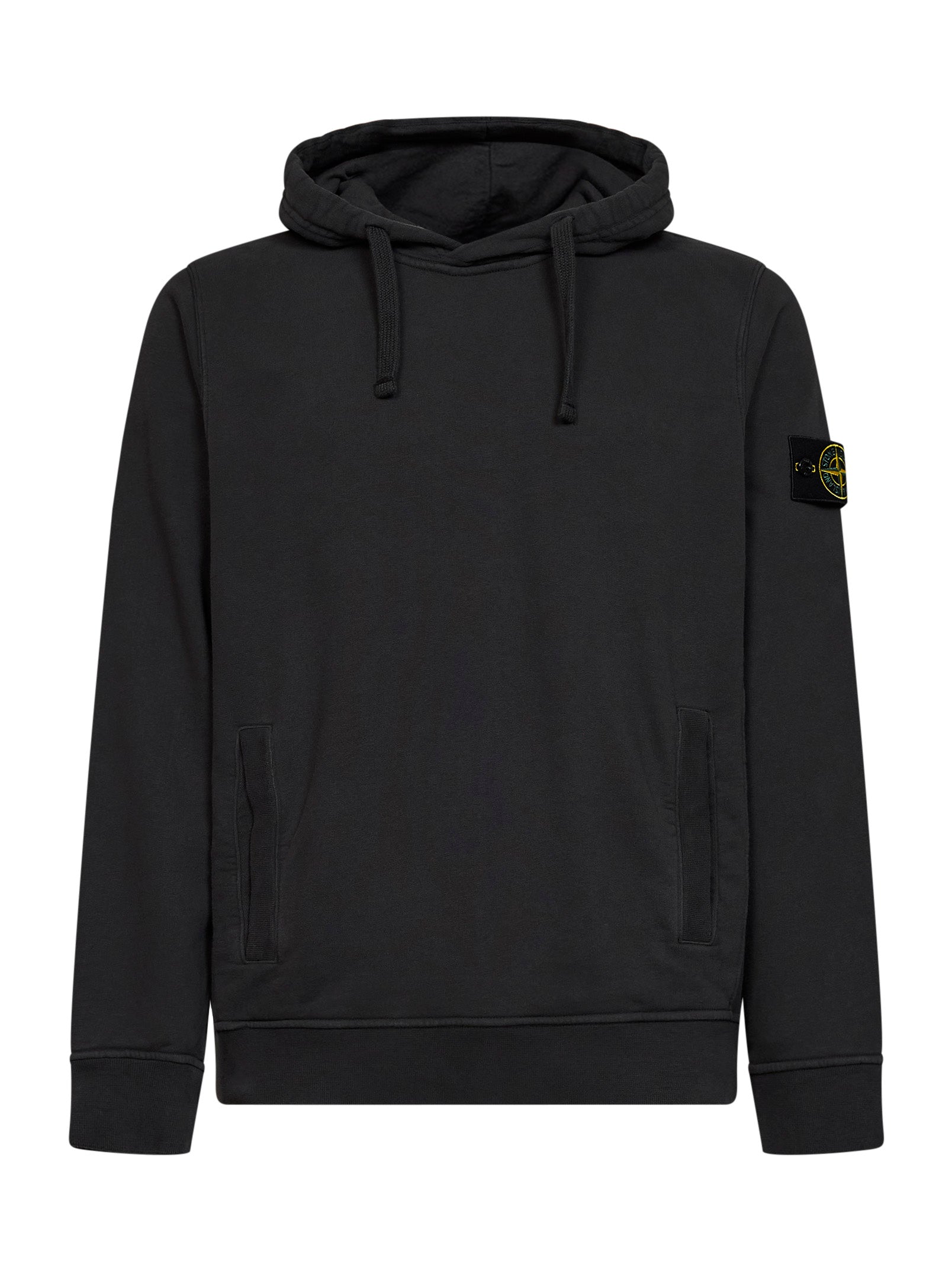 Stone Island Men Lead Grey Stretch Organic Cotton Hoodie STONE ISLAND