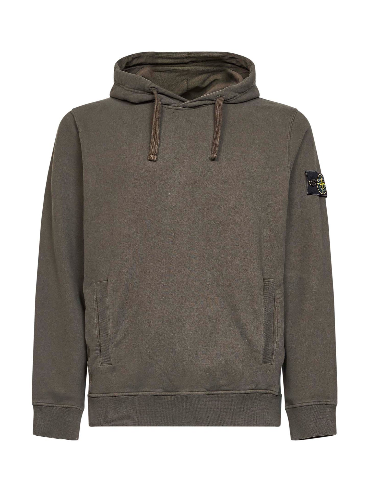 Stone Island Men Coal Grey Stretch Organic Cotton Hoodie<Br/> STONE ISLAND