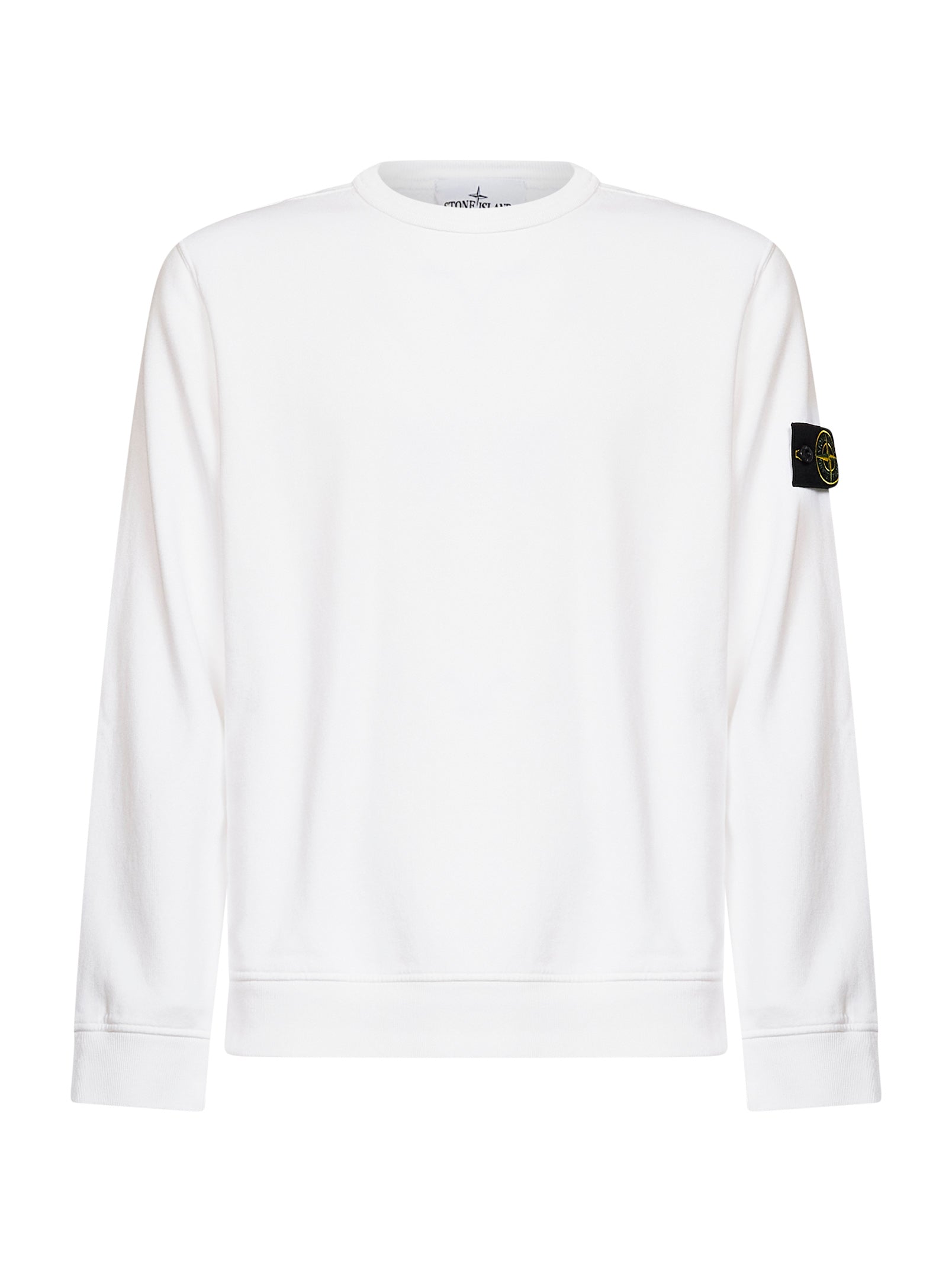 Stone Island Men White Organic Stretch Cotton Crewneck Sweatshirt STONE ISLAND
