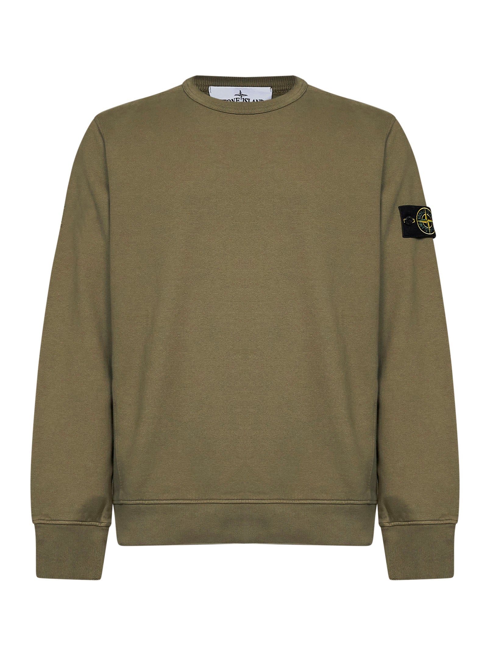 Stone Island Men Military Green Organic Stretch Cotton Crewneck Sweatshirt STONE ISLAND