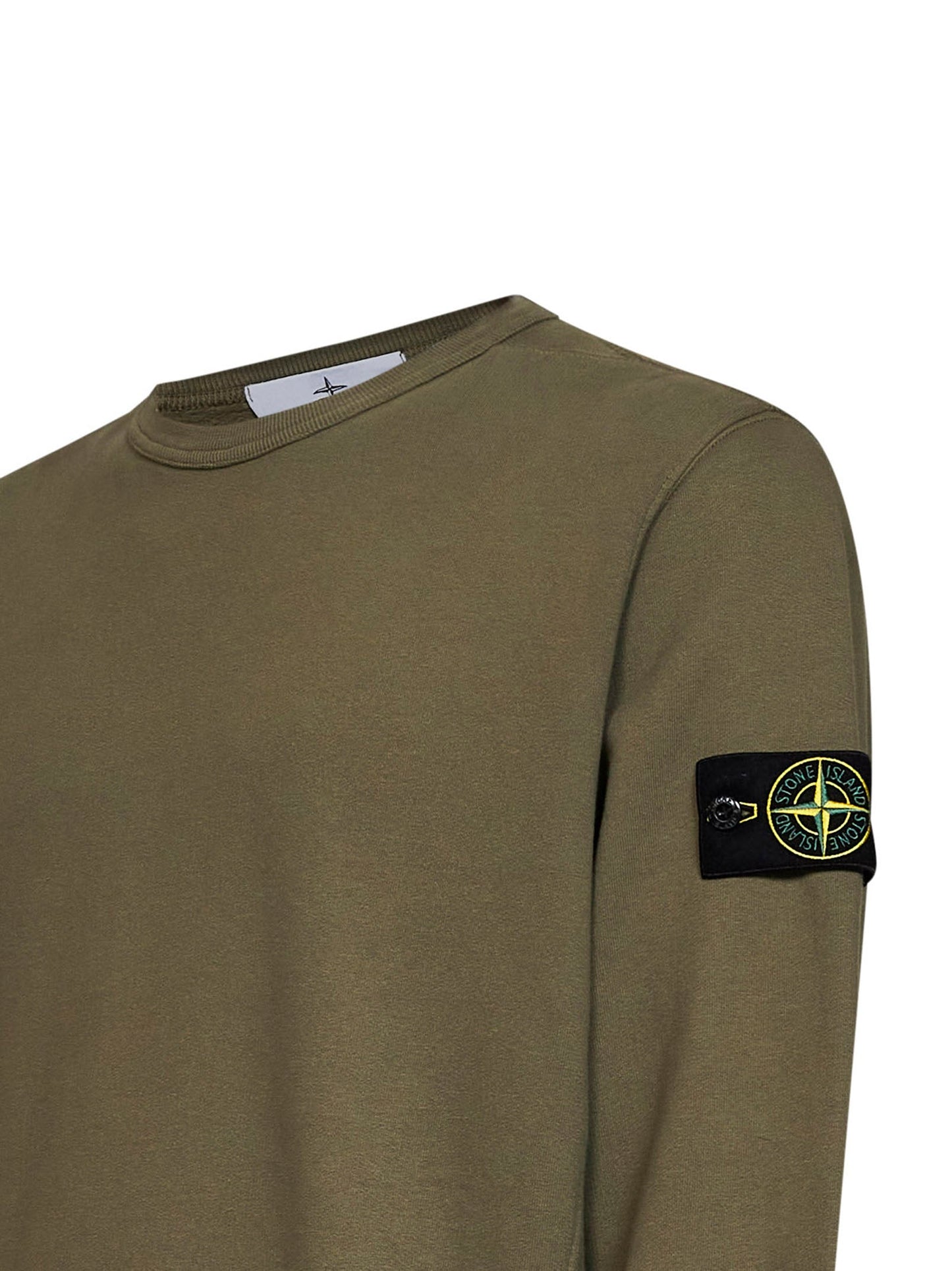 Stone Island Men Military Green Organic Stretch Cotton Crewneck Sweatshirt STONE ISLAND