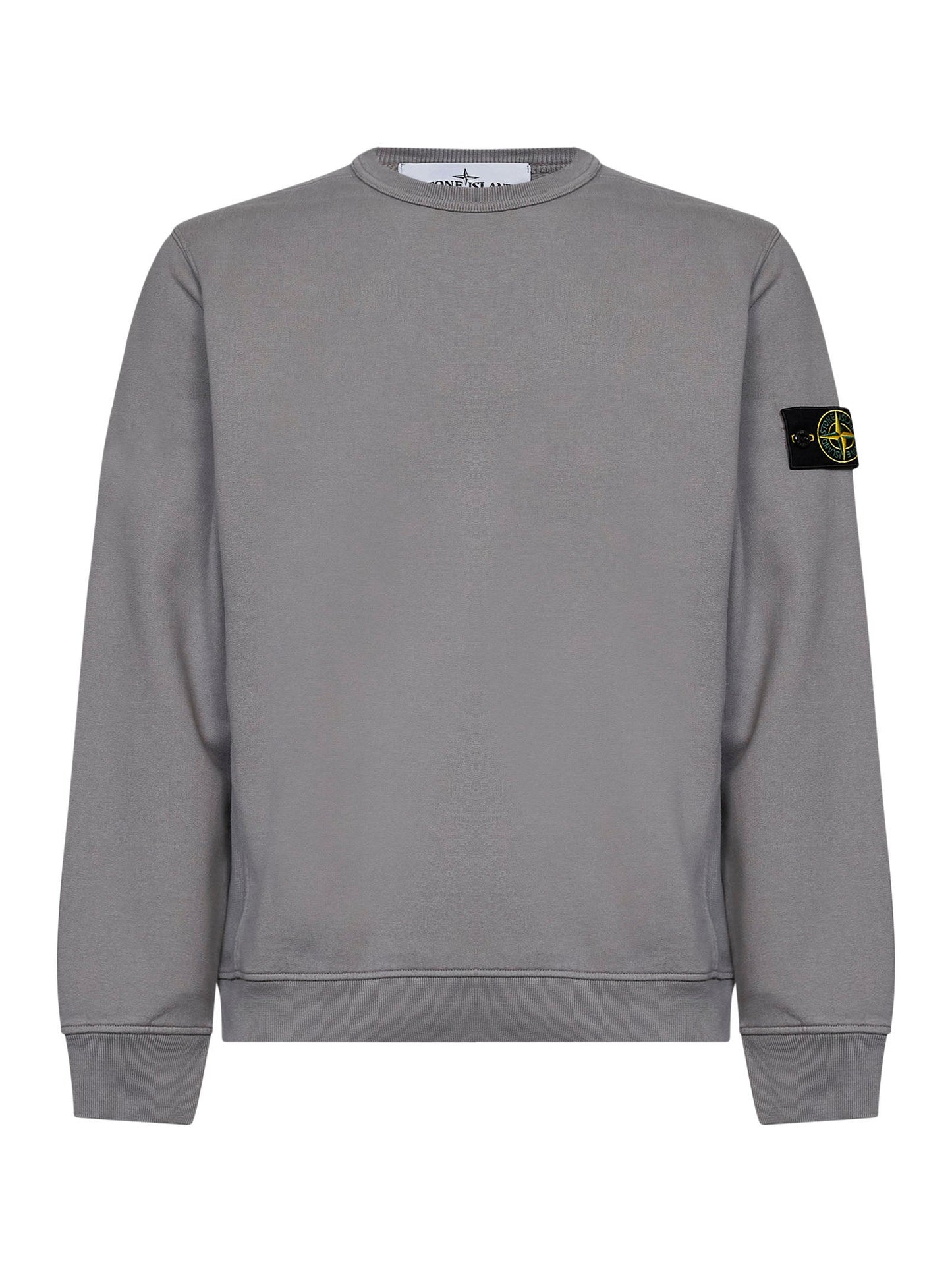 Stone Island Men Grey Organic Stretch Cotton Crewneck Sweatshirt STONE ISLAND