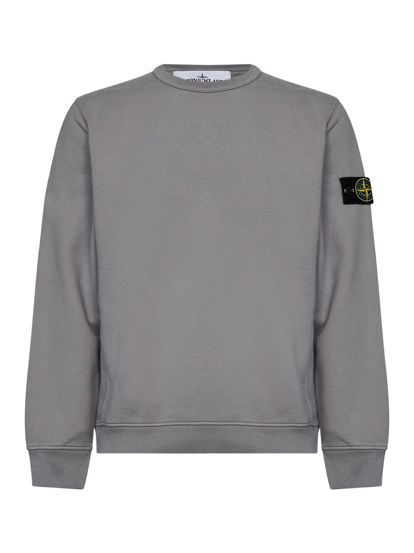 Stone Island Men Grey Organic Stretch Cotton Crewneck Sweatshirt STONE ISLAND