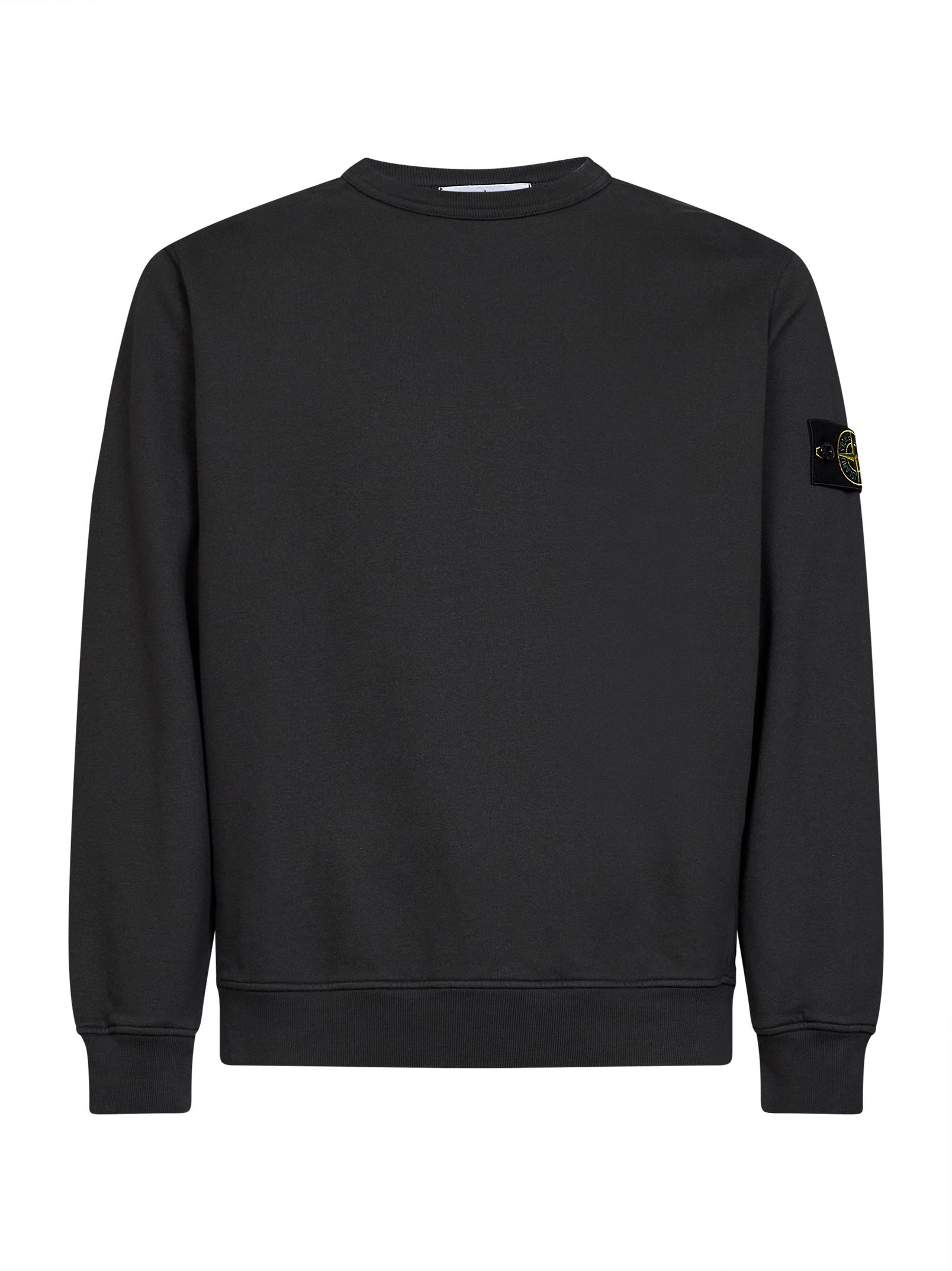 Stone Island Men Lead Grey Organic Stretch Cotton Crewneck Sweatshirt STONE ISLAND