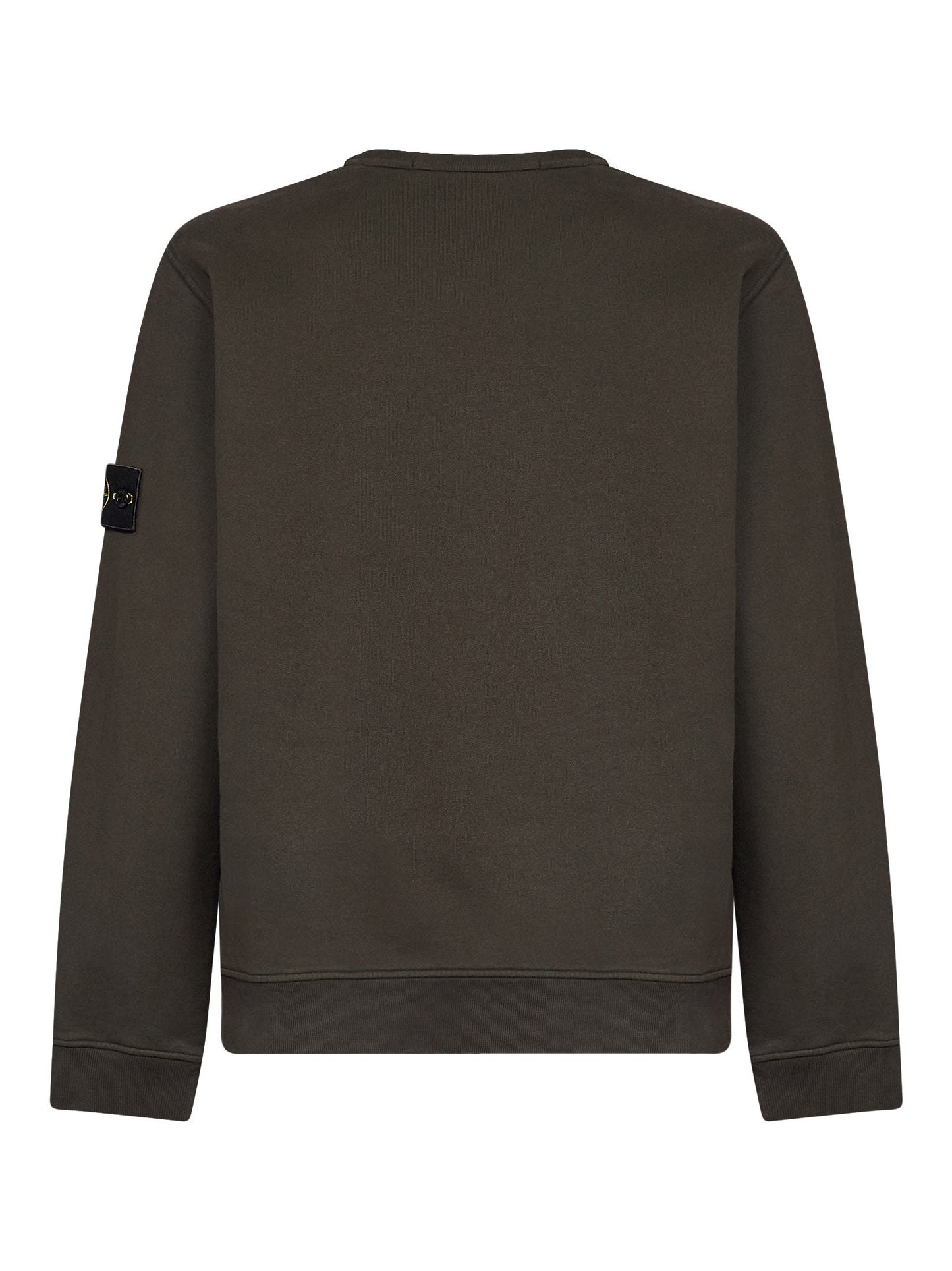 Stone Island Men Coal Grey Organic Stretch Cotton Crewneck Sweatshirt STONE ISLAND