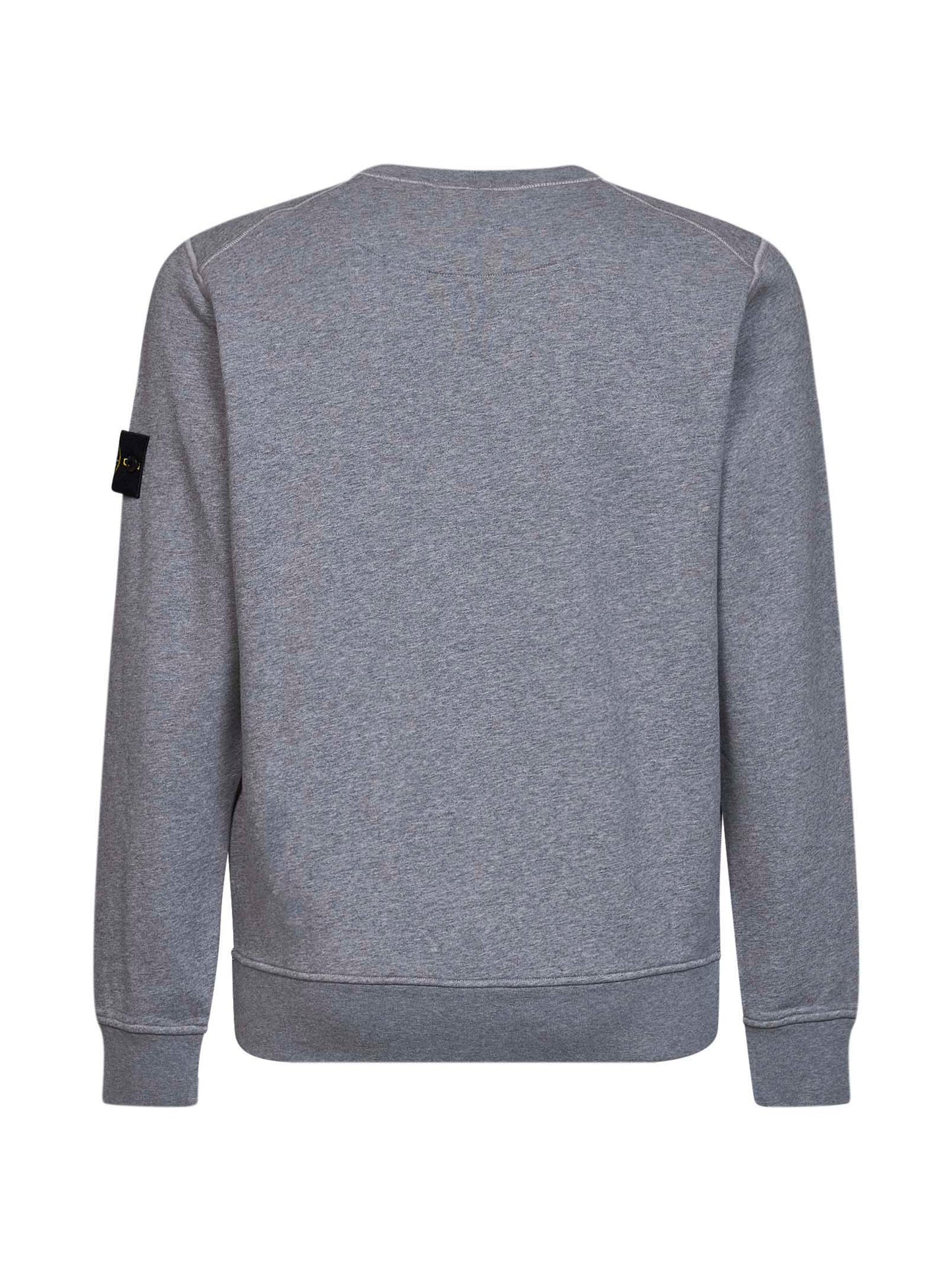 Stone Island Men Melange Grey Melange Organic Cotton Crewneck Sweatshirt STONE ISLAND