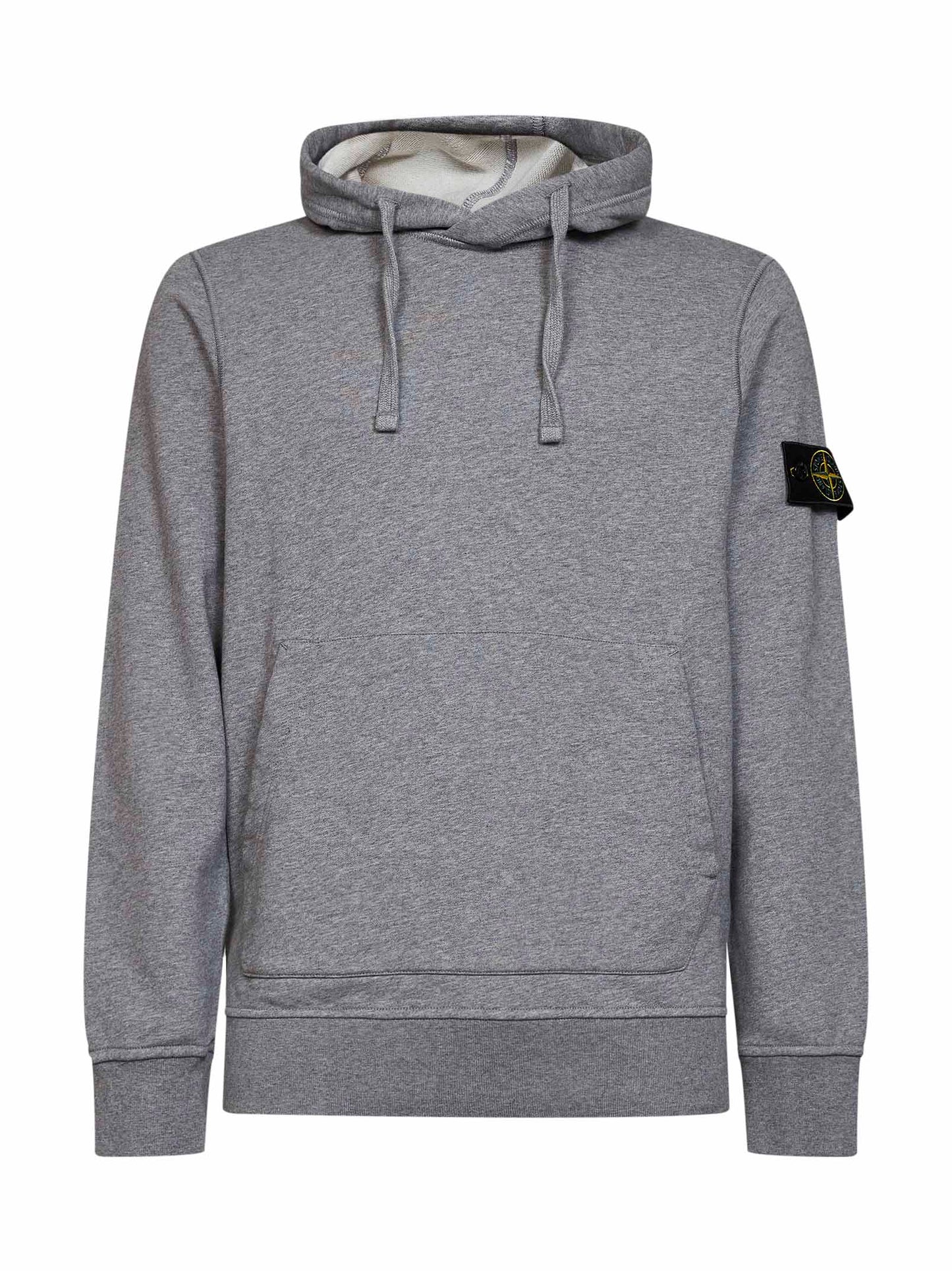 Stone Island Men Mélange Grey Mélange Organic Cotton Hoodie STONE ISLAND