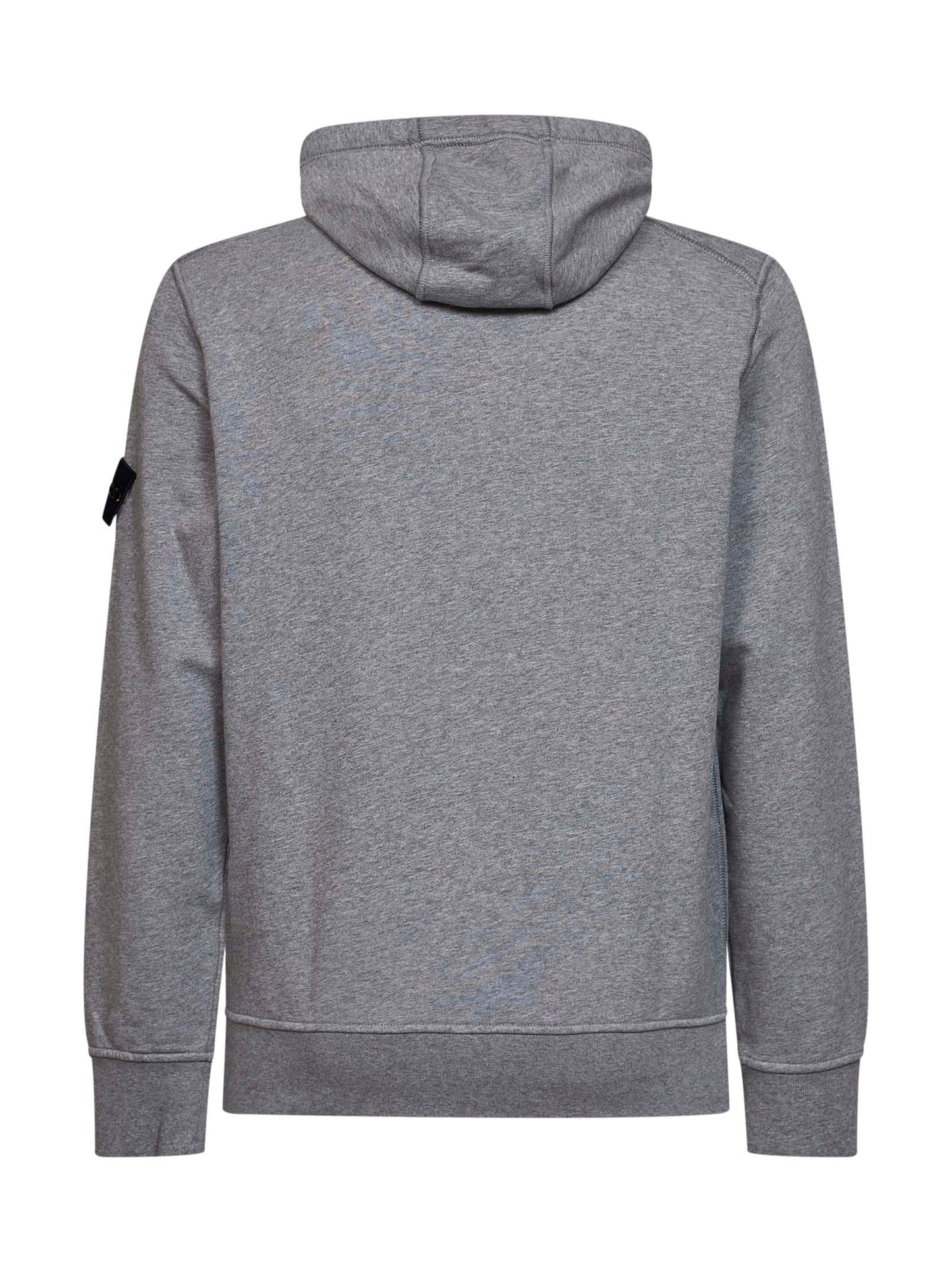 Stone Island Men Mélange Grey Mélange Organic Cotton Hoodie STONE ISLAND