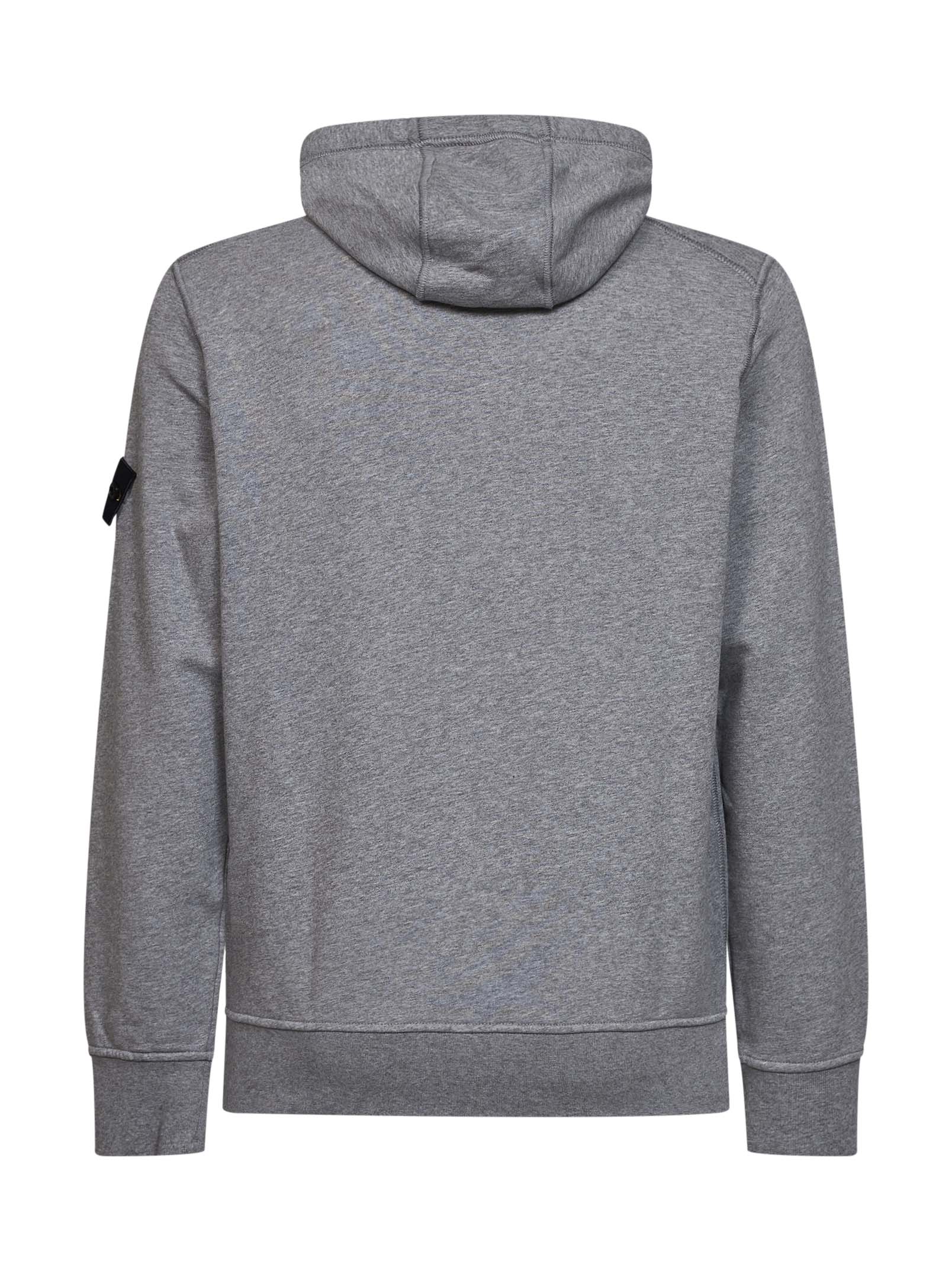 Stone Island Men Mélange Grey Mélange Organic Cotton Hoodie STONE ISLAND