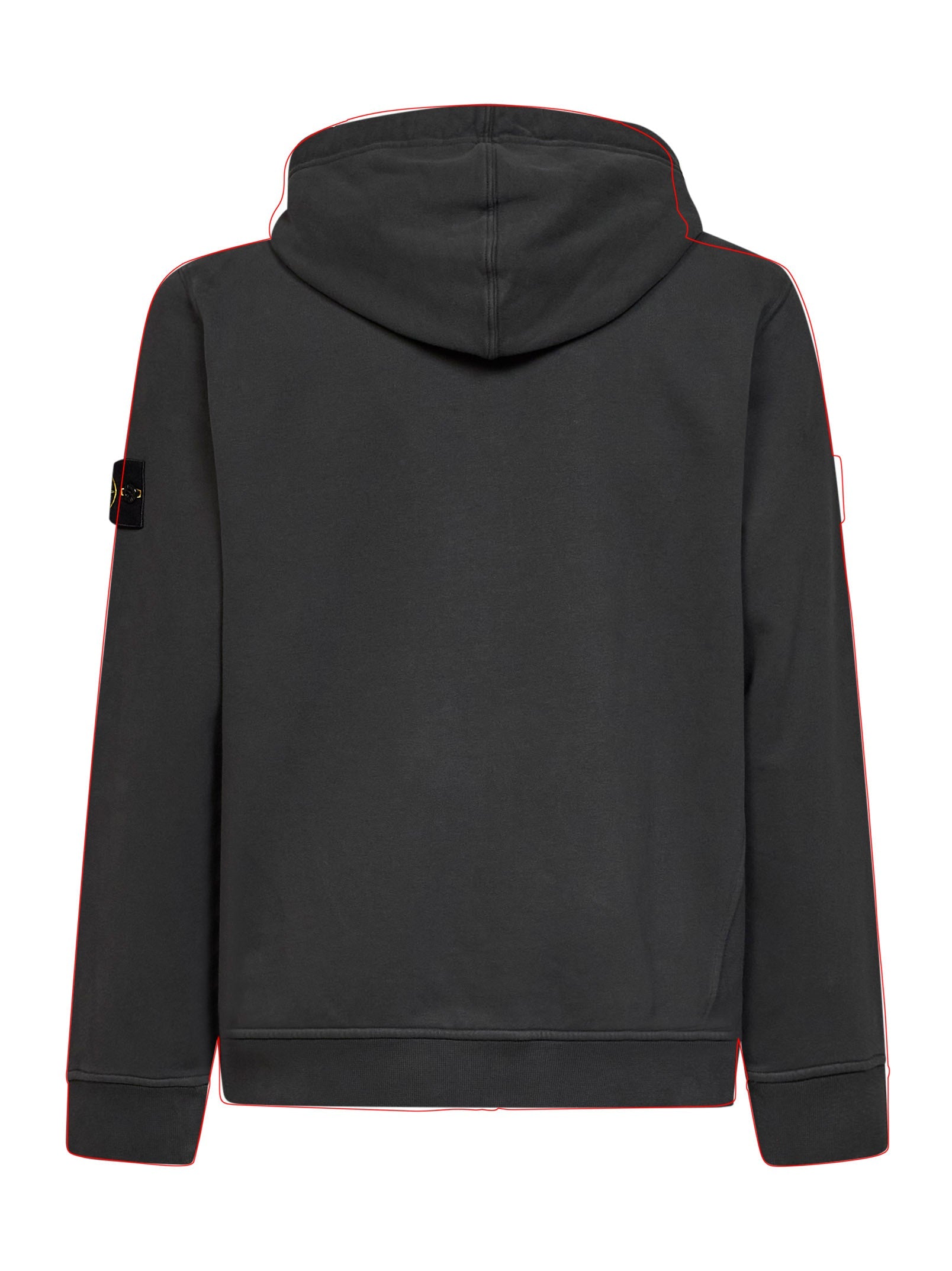 Stone Island Men Lead Grey Organic Cotton Zip-Up Hoodie STONE ISLAND