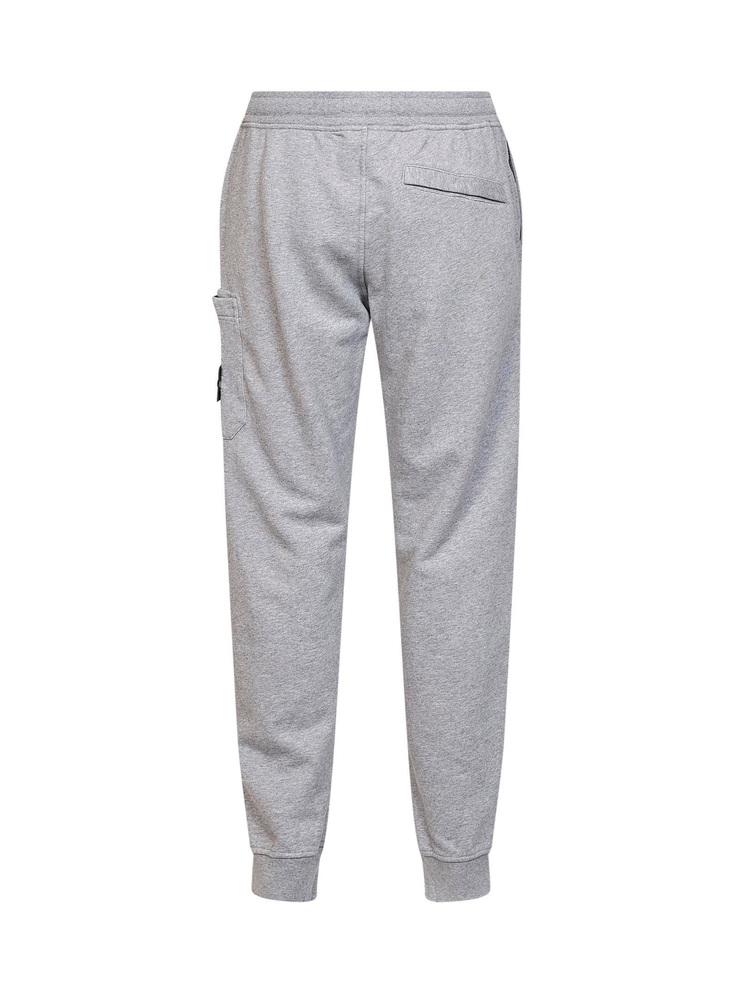Stone Island Men Grey Mélange Organic Cotton Fleece Joggers STONE ISLAND