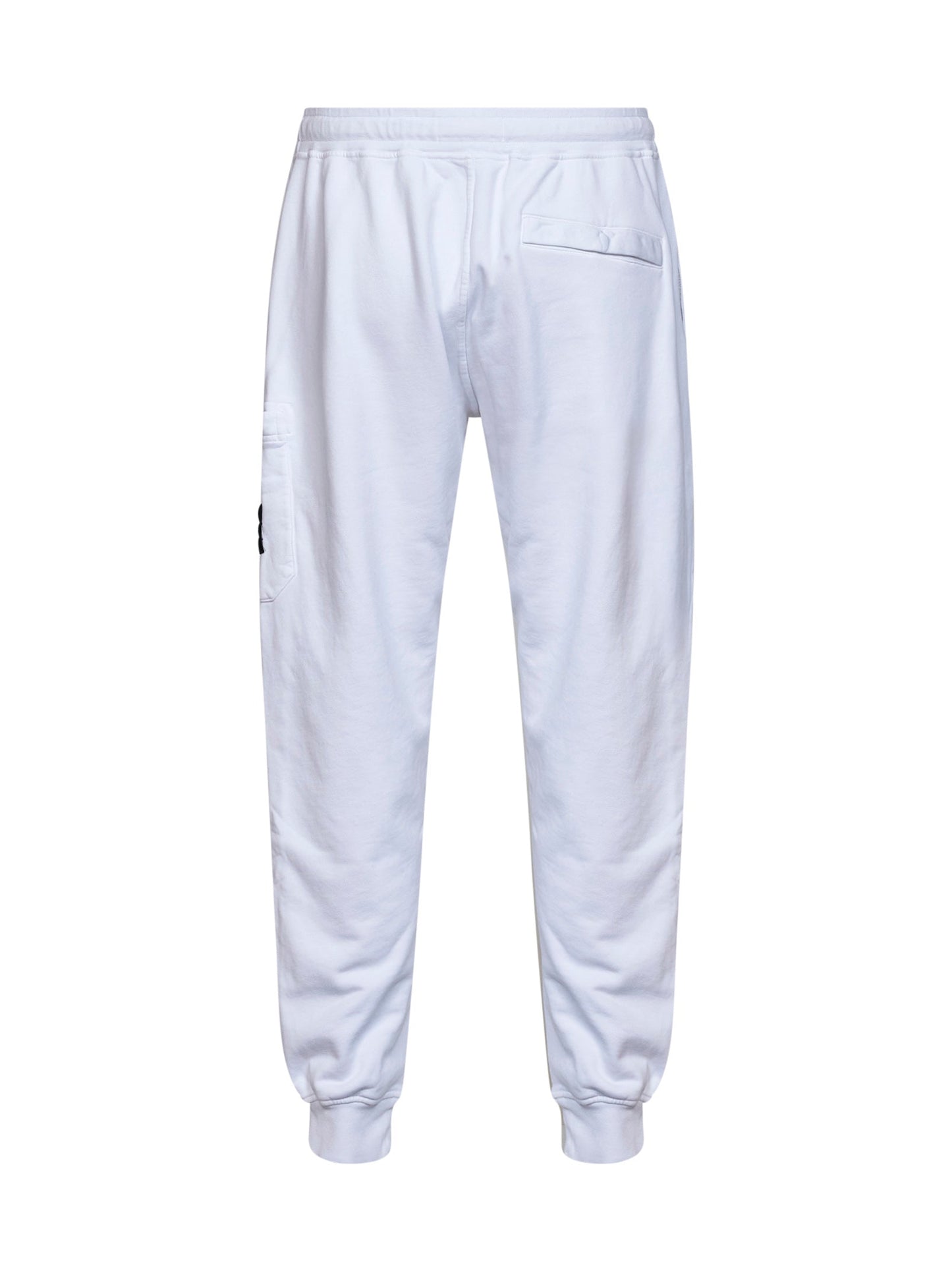 Stone Island Men White Organic Cotton Fleece Cargo Joggers STONE ISLAND