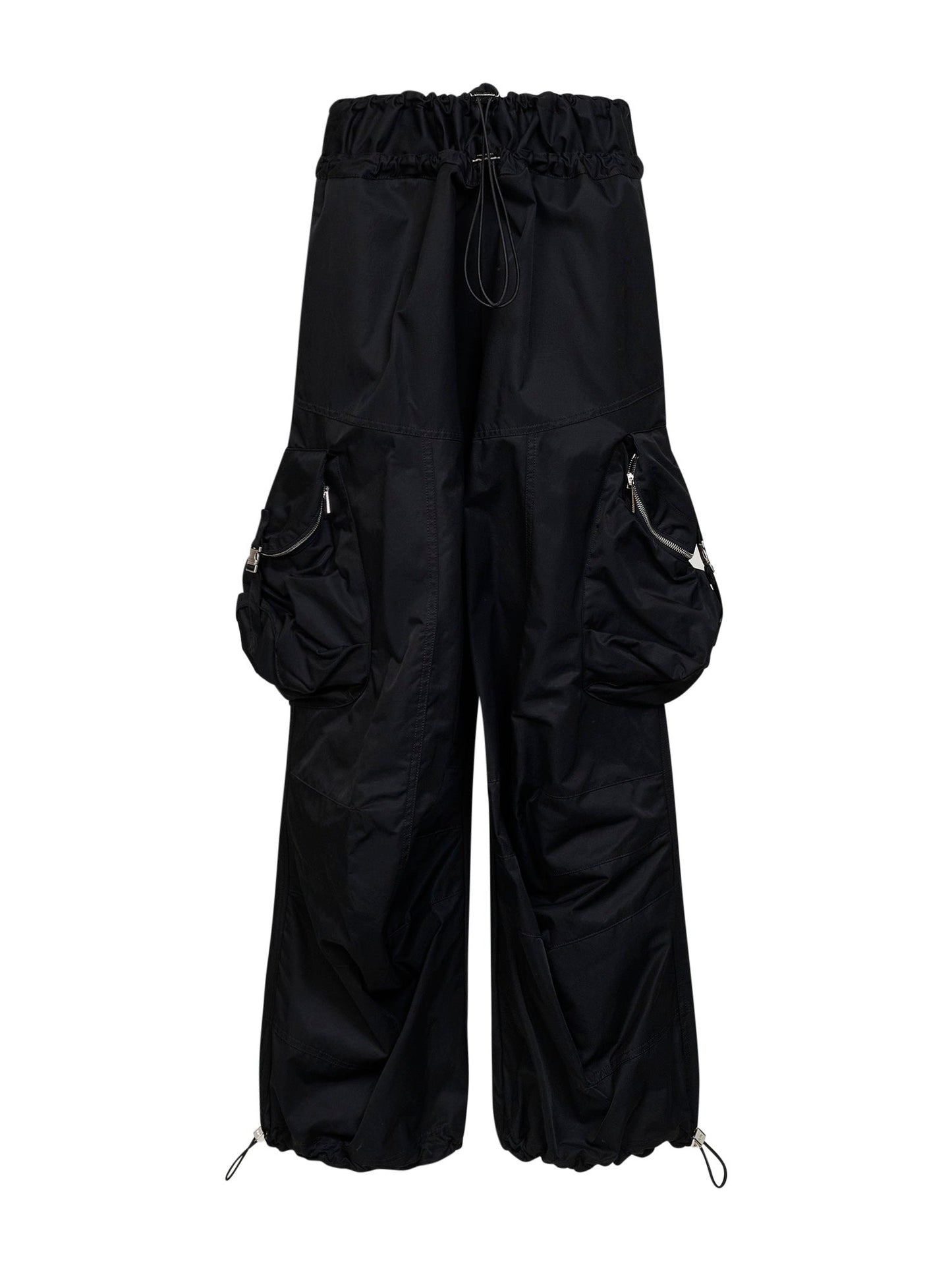 The Attico Women Black Overdyed Gabardine Cargo Trousers THE ATTICO