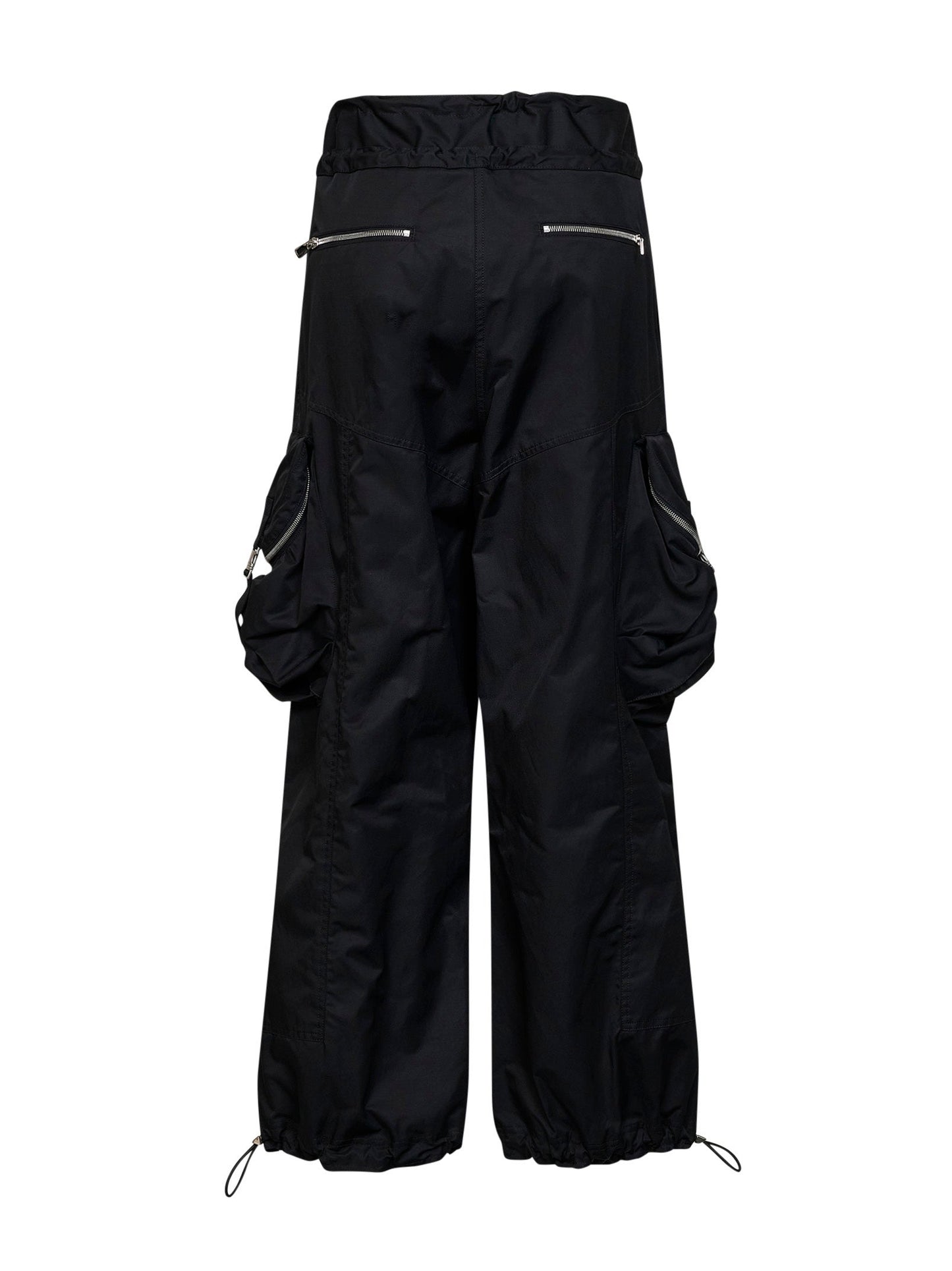 The Attico Women Black Overdyed Gabardine Cargo Trousers THE ATTICO