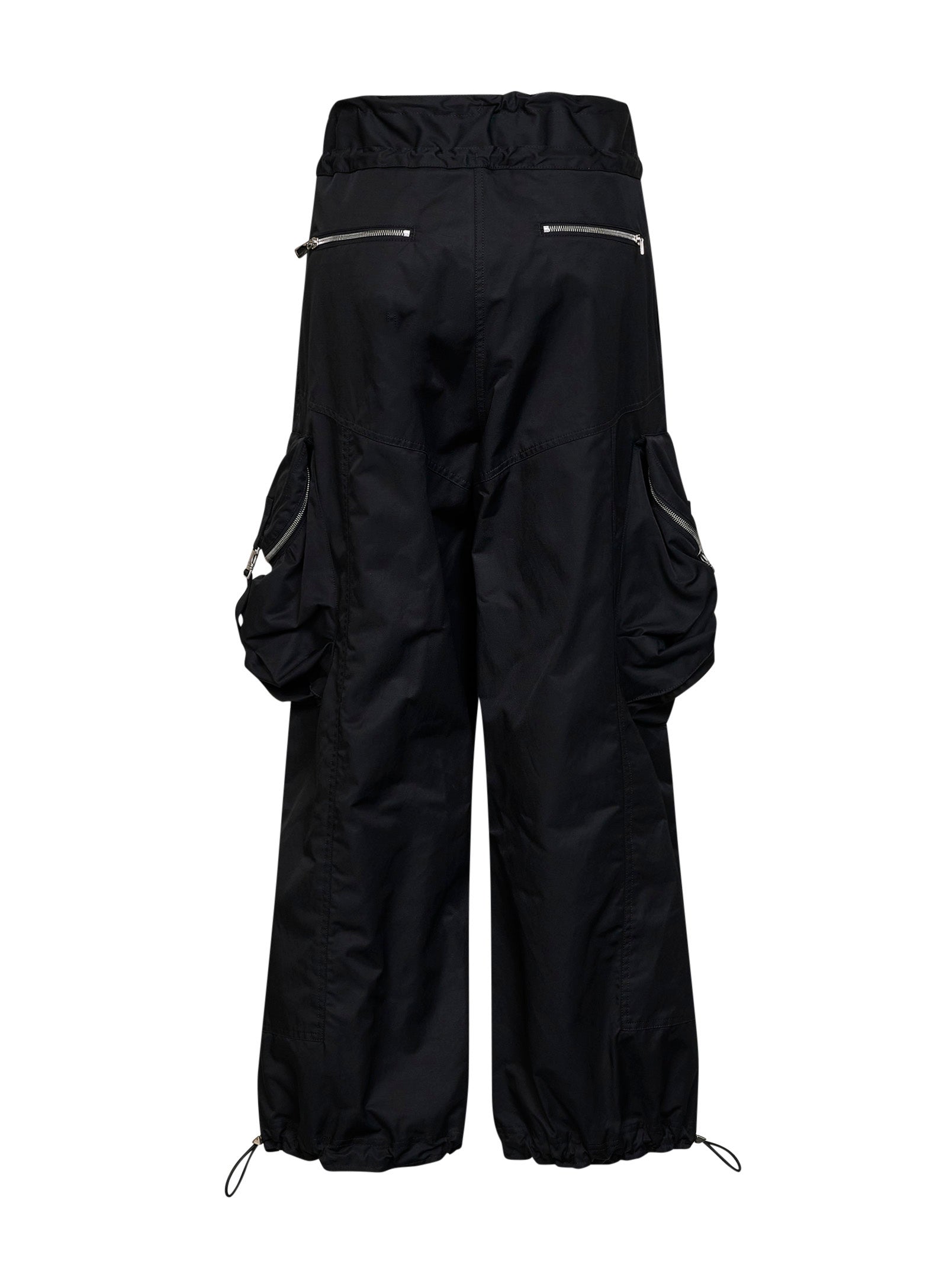 The Attico Women Black Overdyed Gabardine Cargo Trousers THE ATTICO