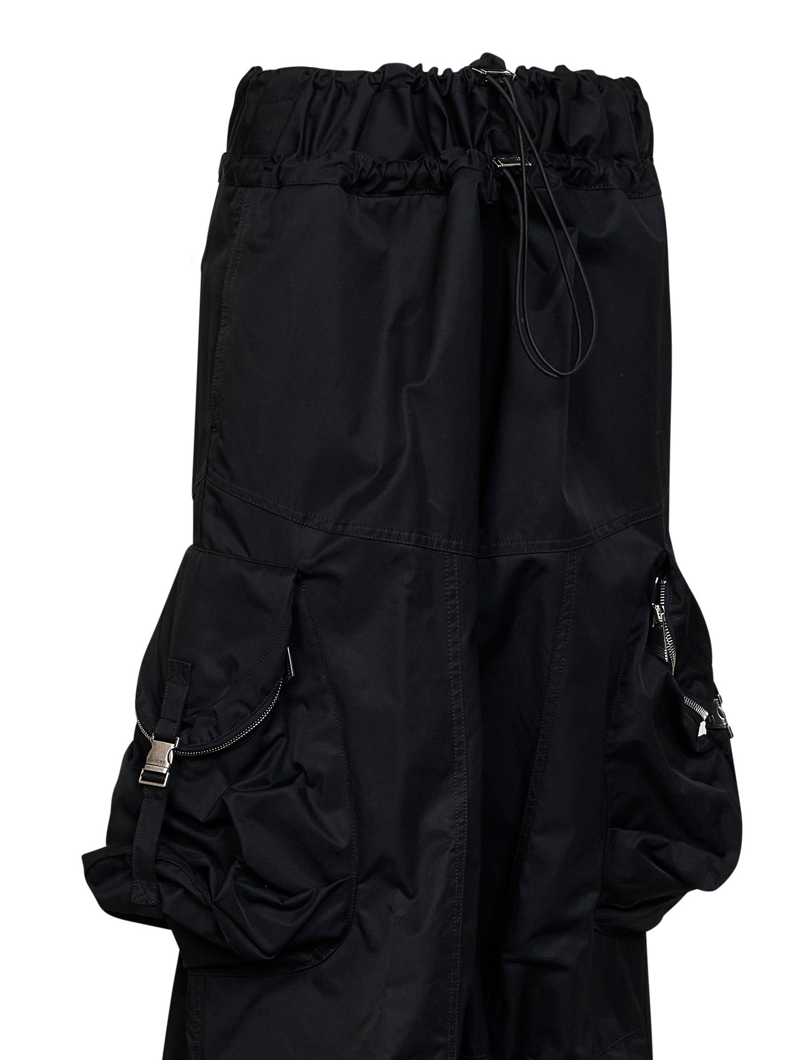 The Attico Women Black Overdyed Gabardine Cargo Trousers THE ATTICO