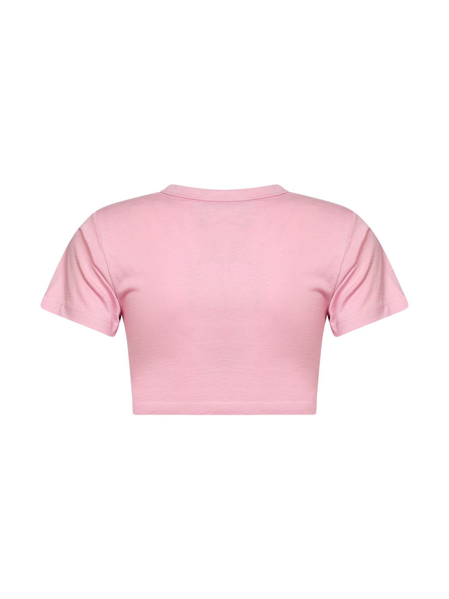 The Attico Women Light Pink Cotton Jersey Cropped T-Shirt<Br/> THE ATTICO