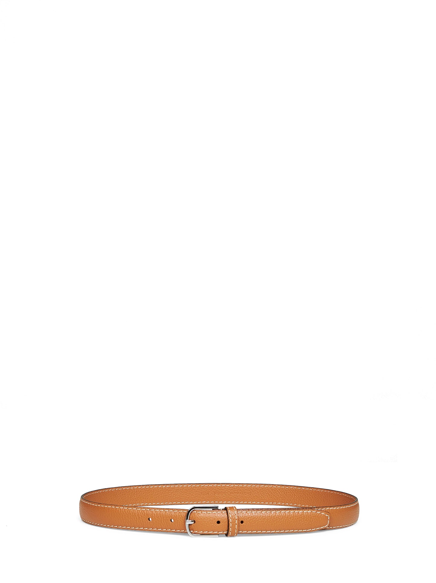 Toteme Women Tan Slim Grained Leather Belt TOTEME