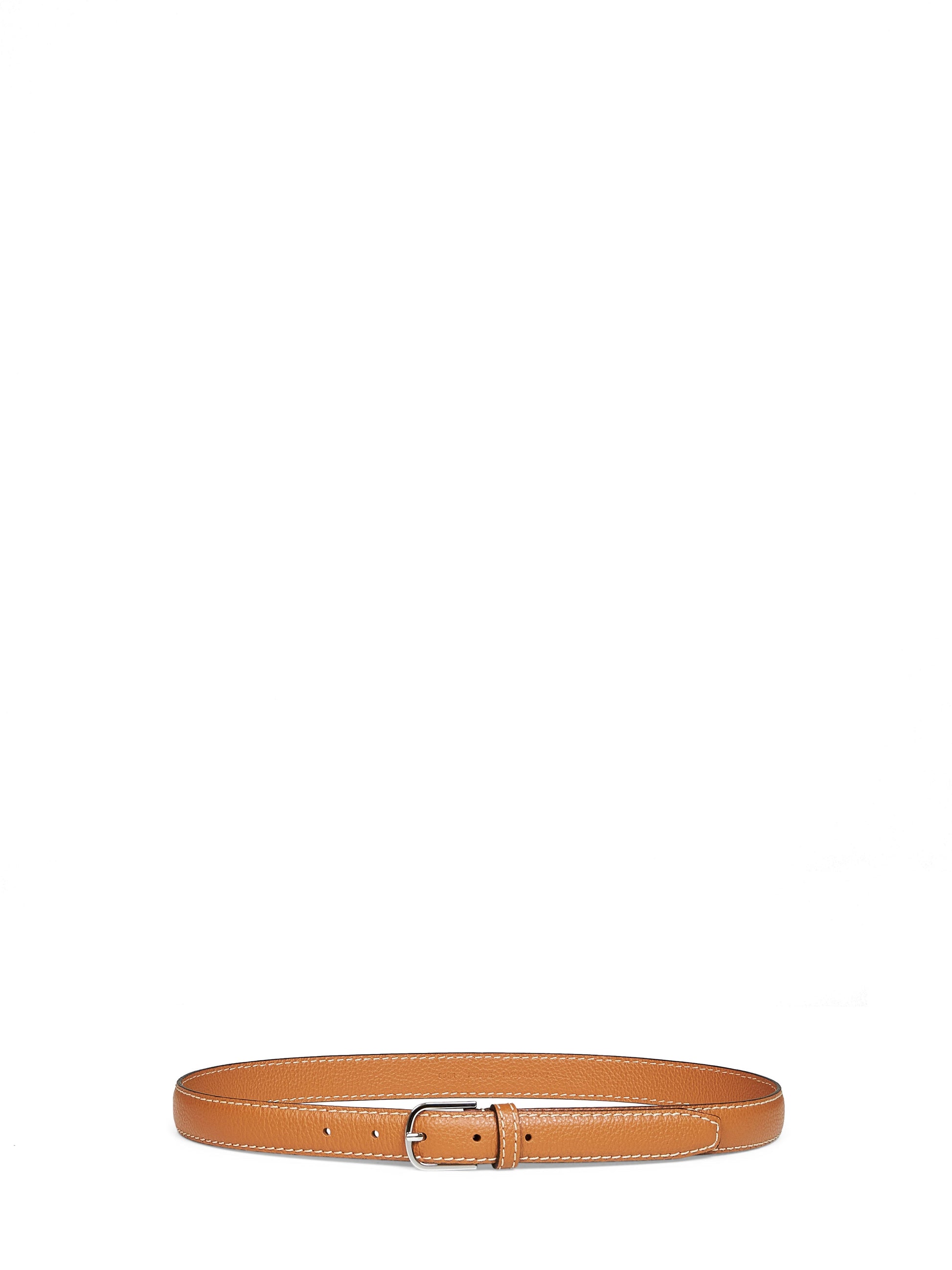 Toteme Women Tan Slim Grained Leather Belt TOTEME