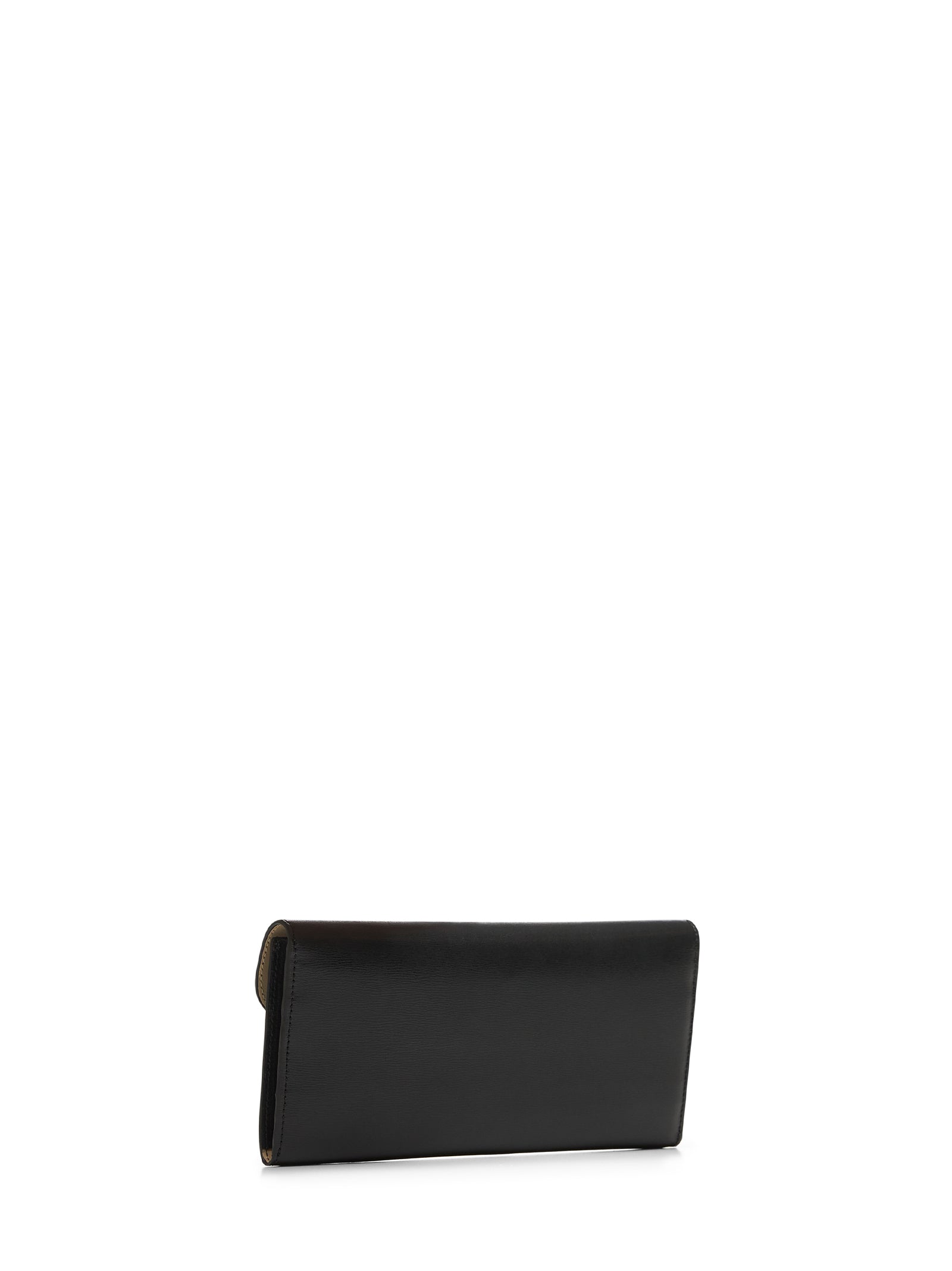 Toteme Women Black Leather T-Lock Wallet TOTEME