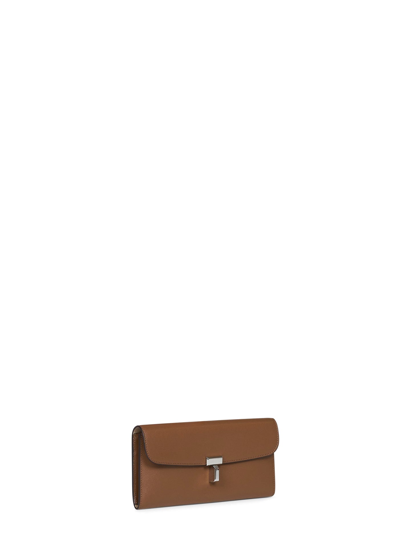 Toteme Women Tiramisu Brown Palmellato Leather T-Lock Wallet TOTEME