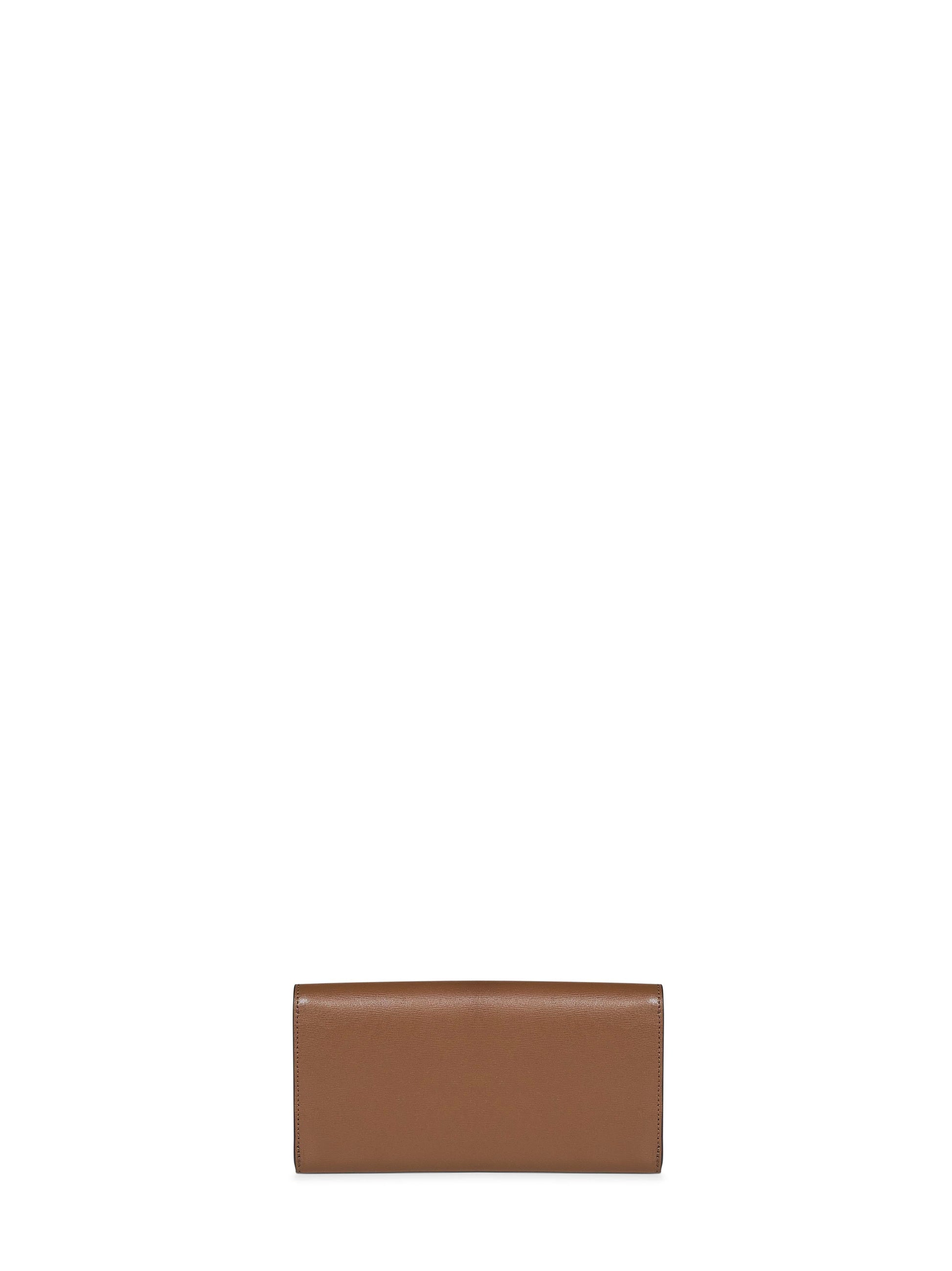 Toteme Women Tiramisu Brown Palmellato Leather T-Lock Wallet TOTEME
