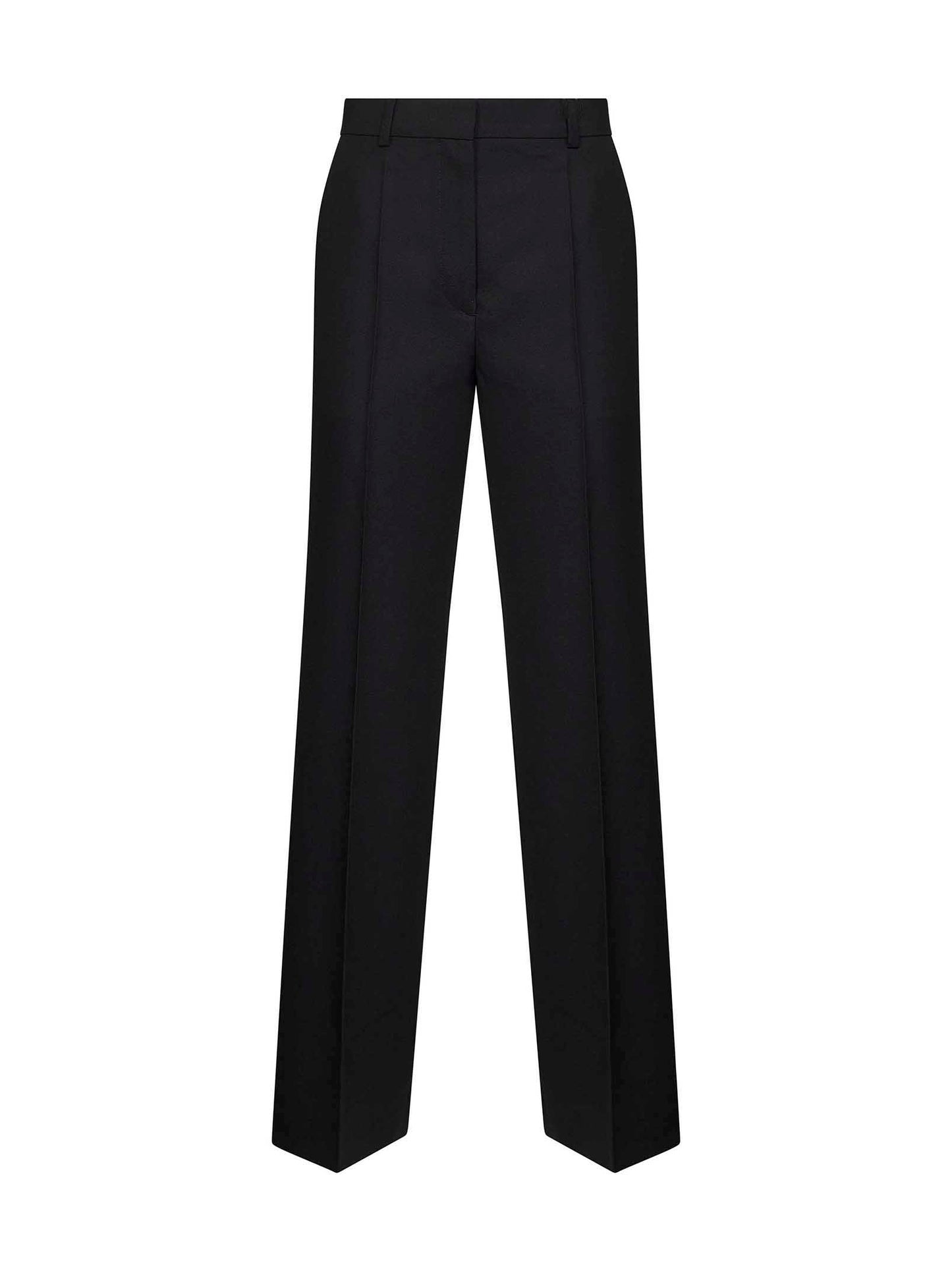 Toteme Women Black Wool Blend Canvas Straight-Leg Suit Trousers TOTEME