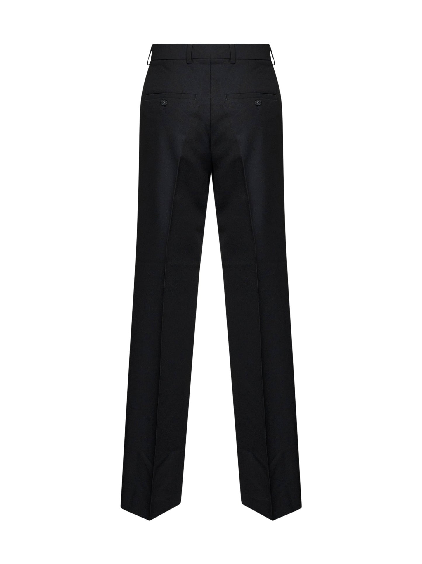 Toteme Women Black Wool Blend Canvas Straight-Leg Suit Trousers TOTEME