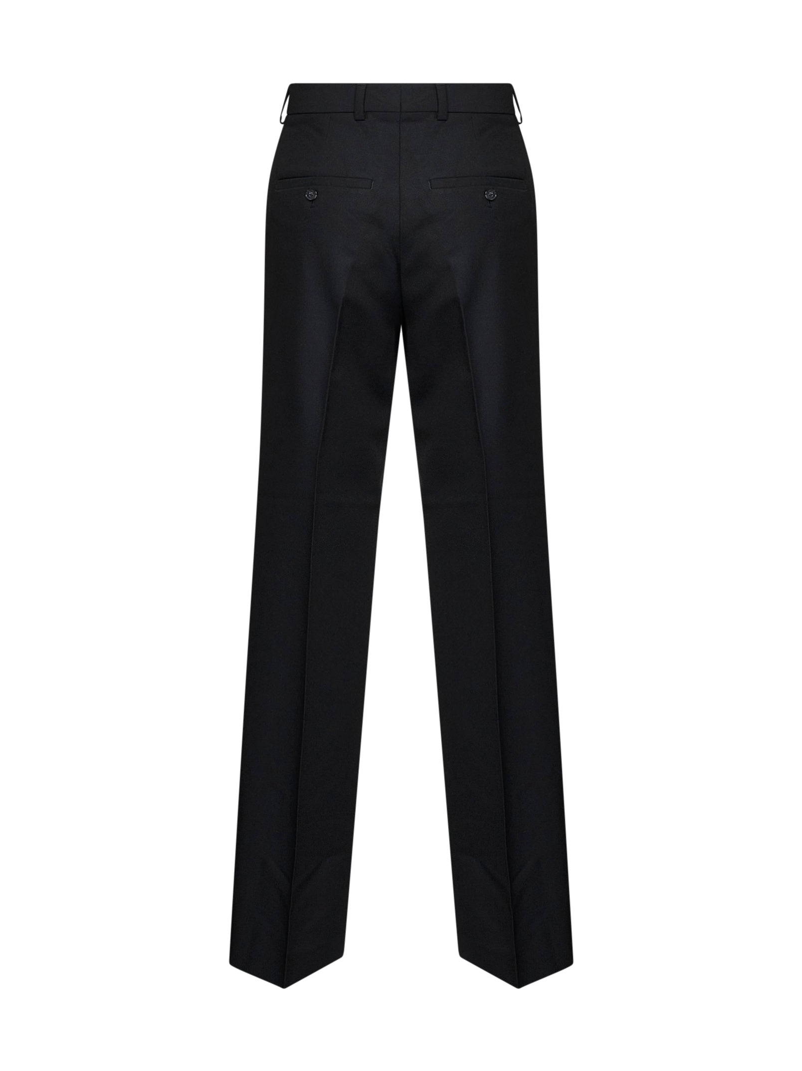 Toteme Women Black Wool Blend Canvas Straight-Leg Suit Trousers TOTEME