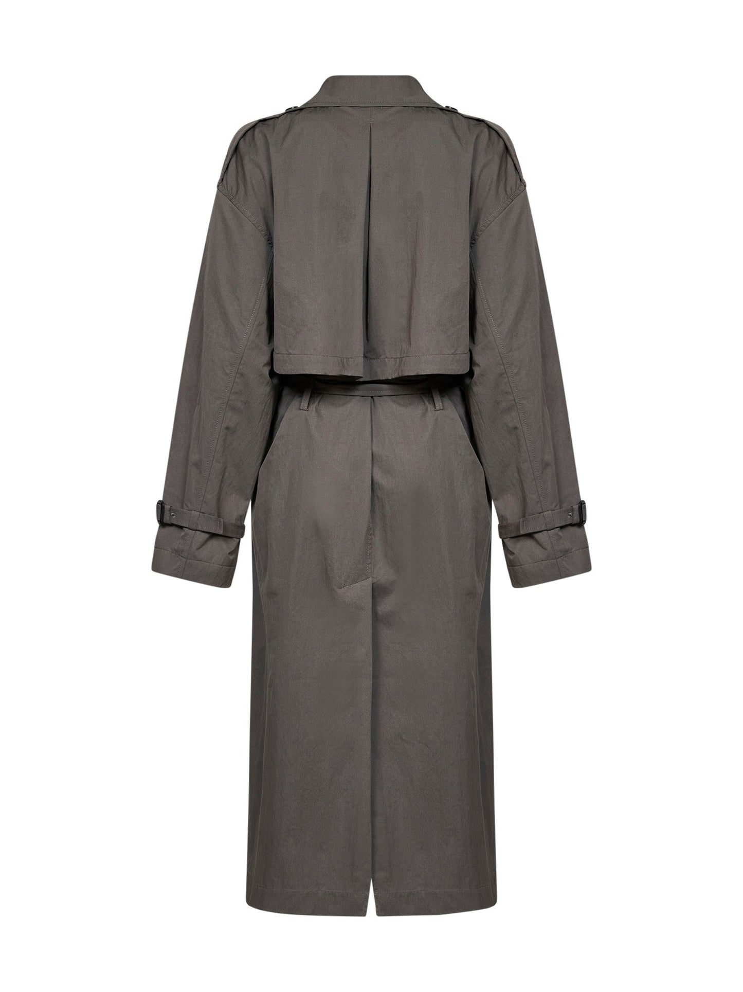 Toteme Women Taupe Crisp Cotton Blend Double-Breasted Trench Coat TOTEME
