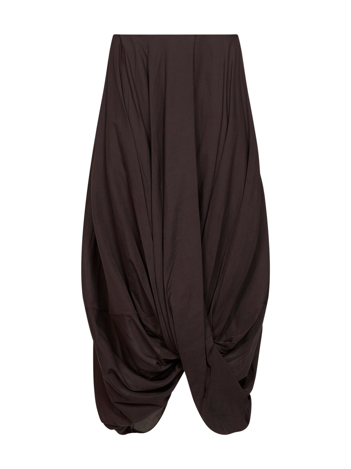 Toteme Women Walnut Jersey Asymmetric Cocoon Skirt TOTEME