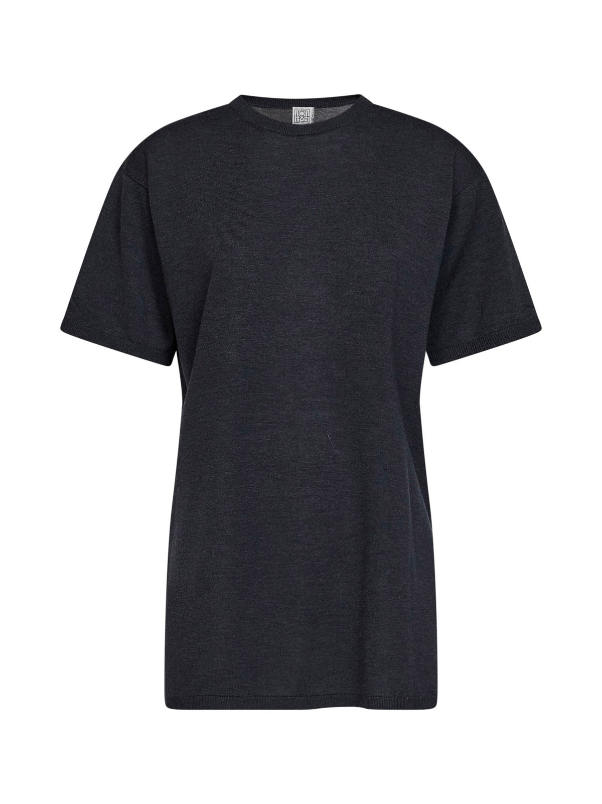 Toteme Women Charcoal Mélange Oversized Lyocell And Cashmere Knit T-Shirt TOTEME