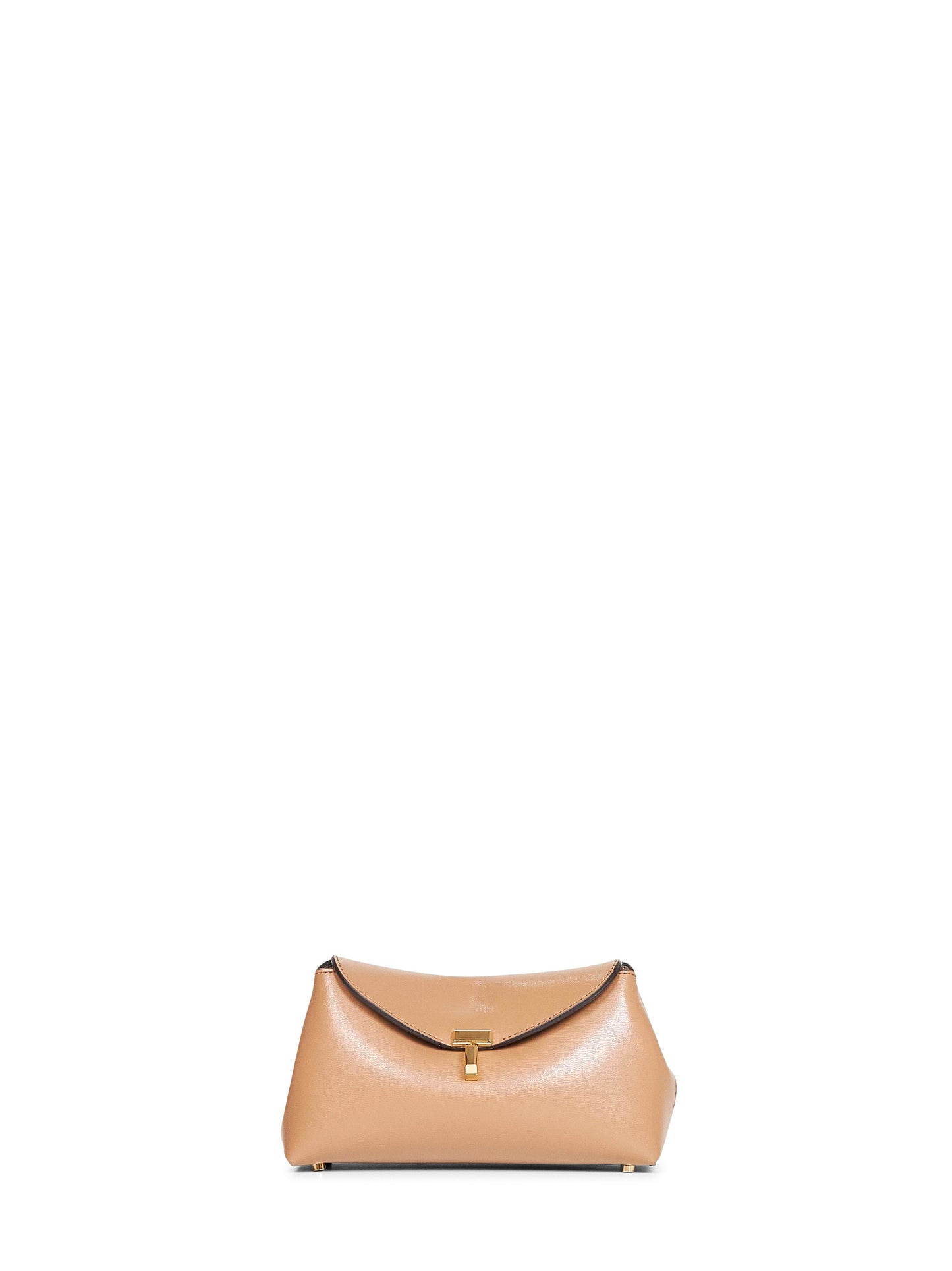 Toteme Women Camel Mini T-Lock Clutch Bag TOTEME