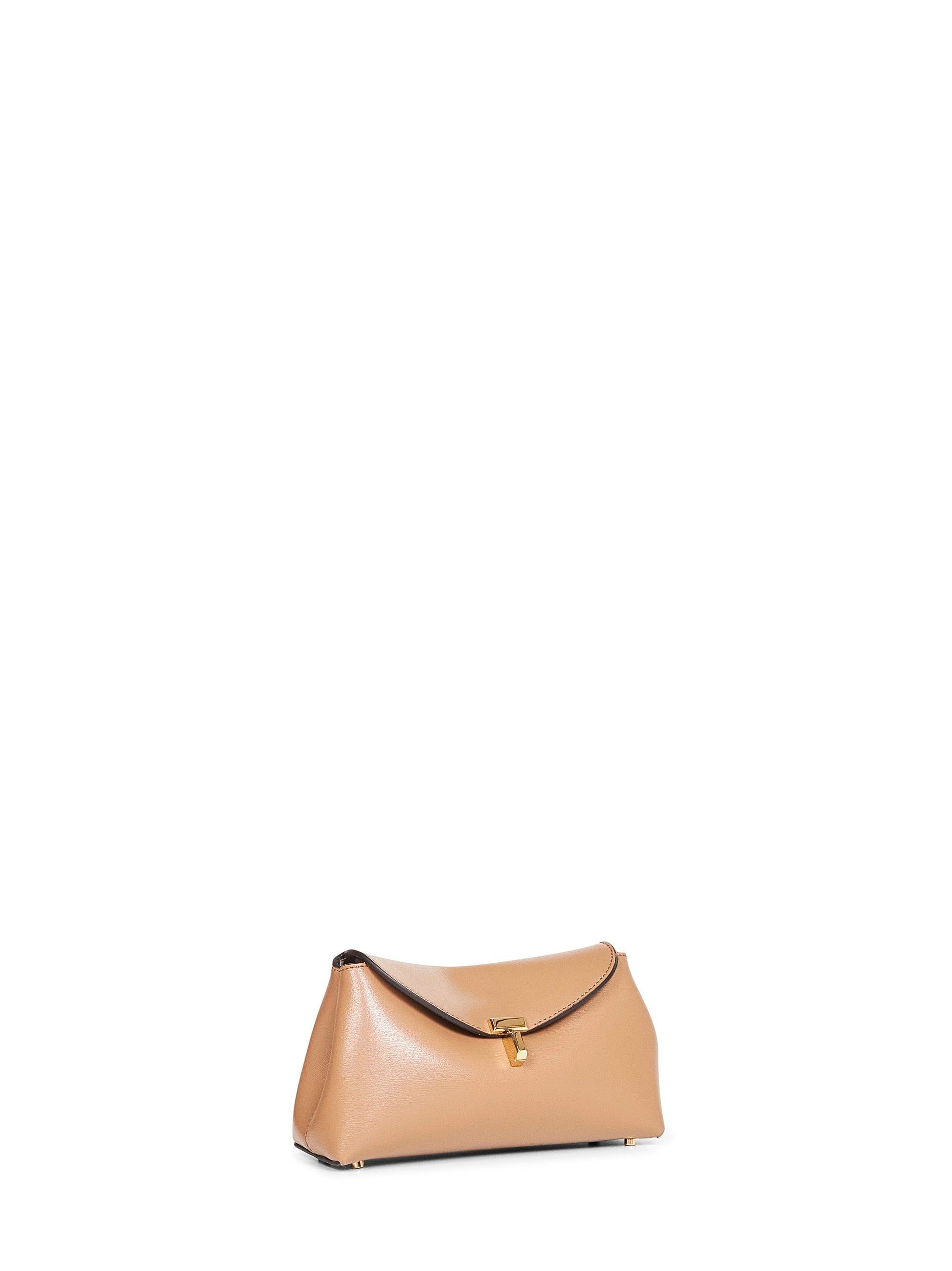 Toteme Women Camel Mini T-Lock Clutch Bag TOTEME