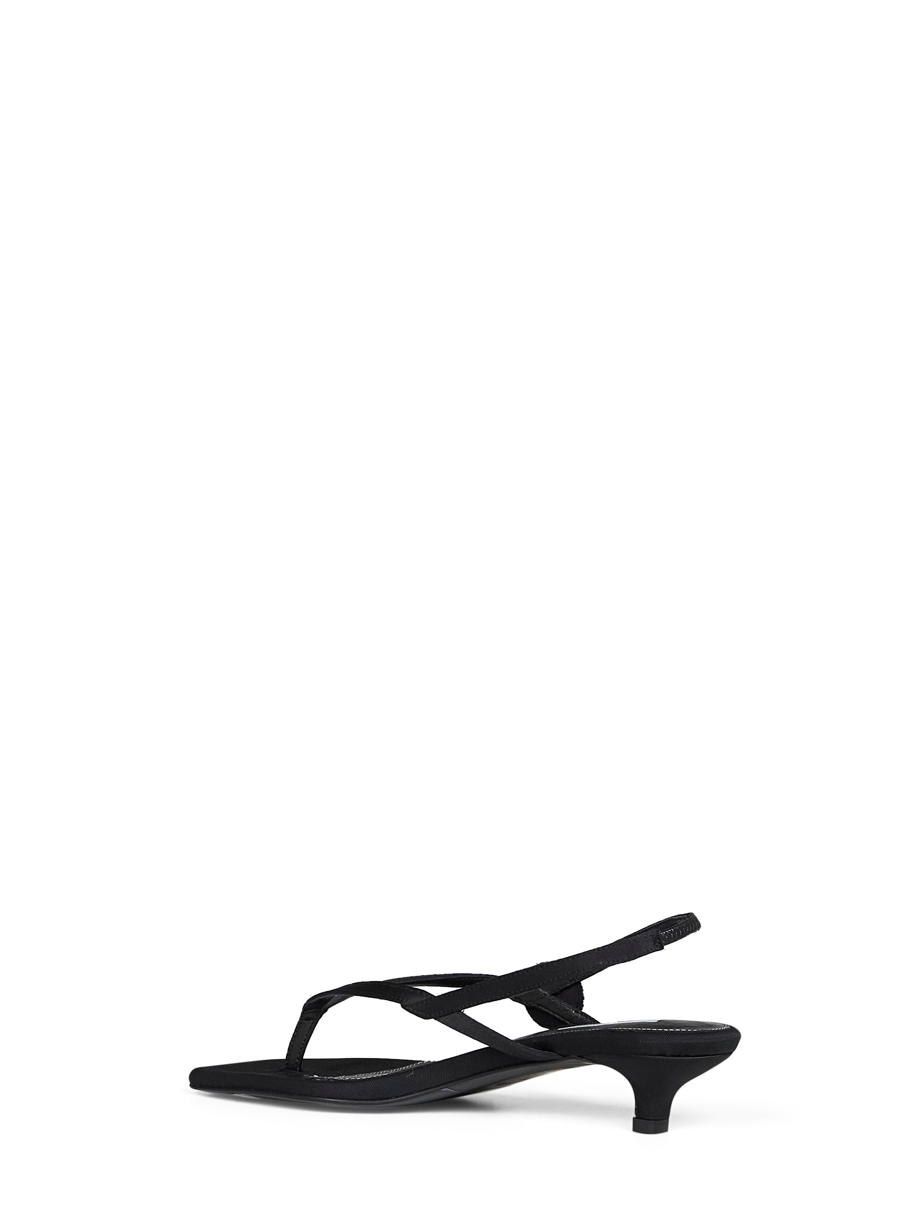Toteme Women Black Satin Flip Flops Slingback Sandals TOTEME