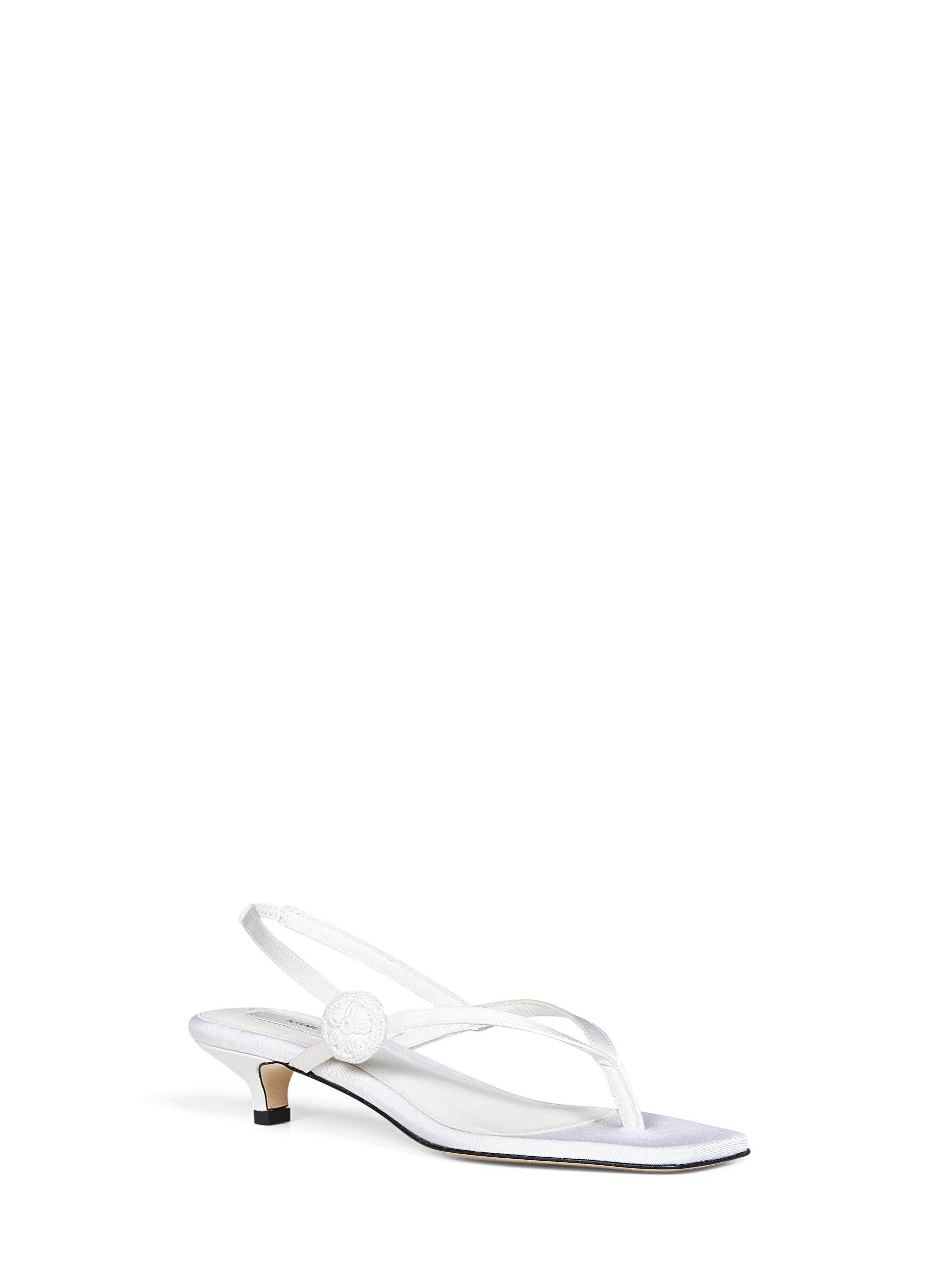 Toteme Women Ecru Satin Flip Flops Slingback Sandals TOTEME