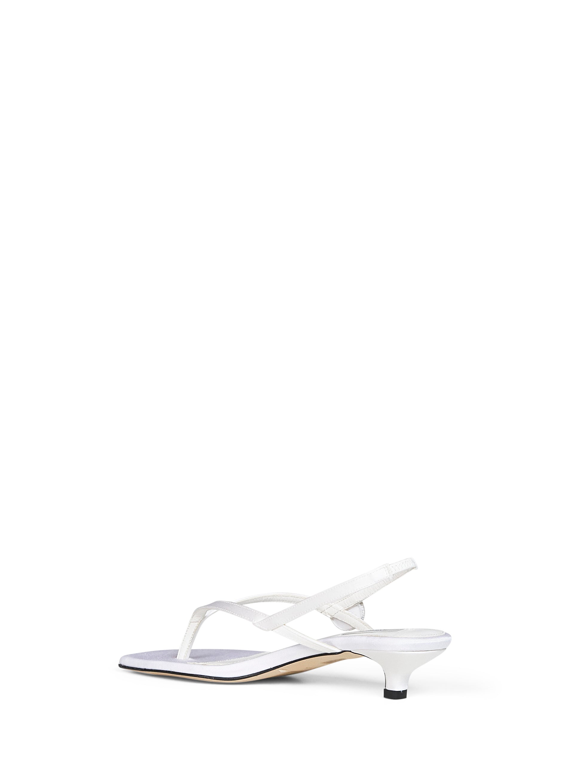 Toteme Women Ecru Satin Flip Flops Slingback Sandals TOTEME
