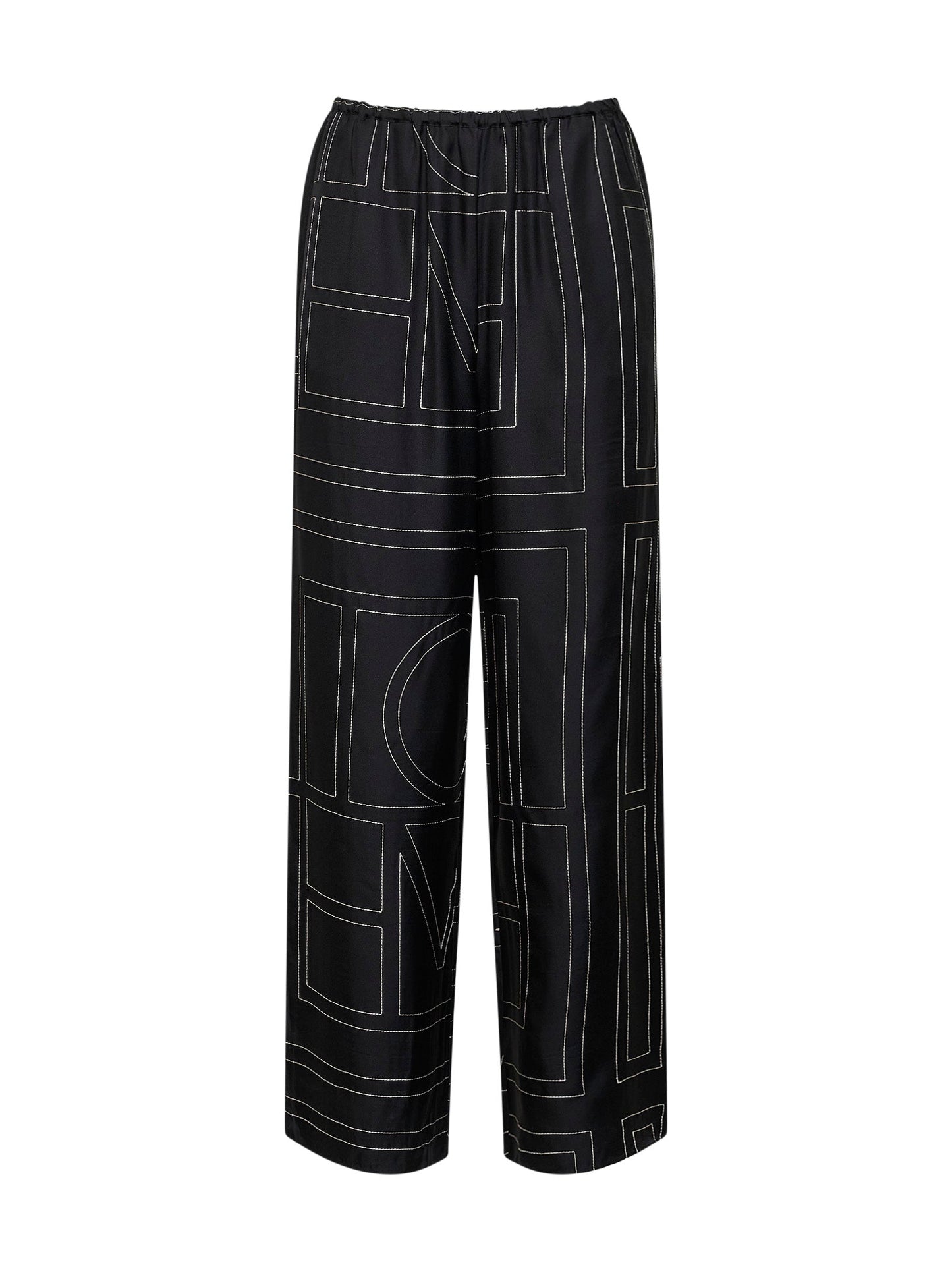 Toteme Women Black Monogram Silk Pj Trousers TOTEME