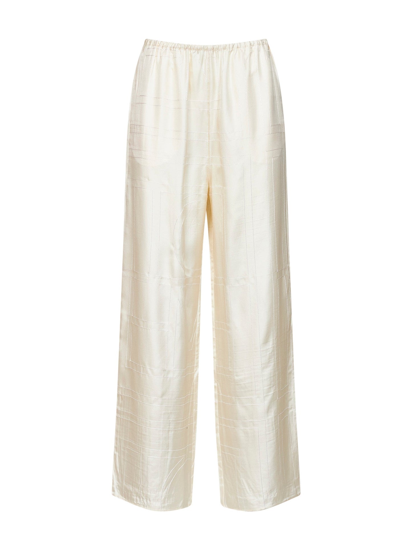 Toteme Women Cream Monogram Silk Pj Trousers TOTEME