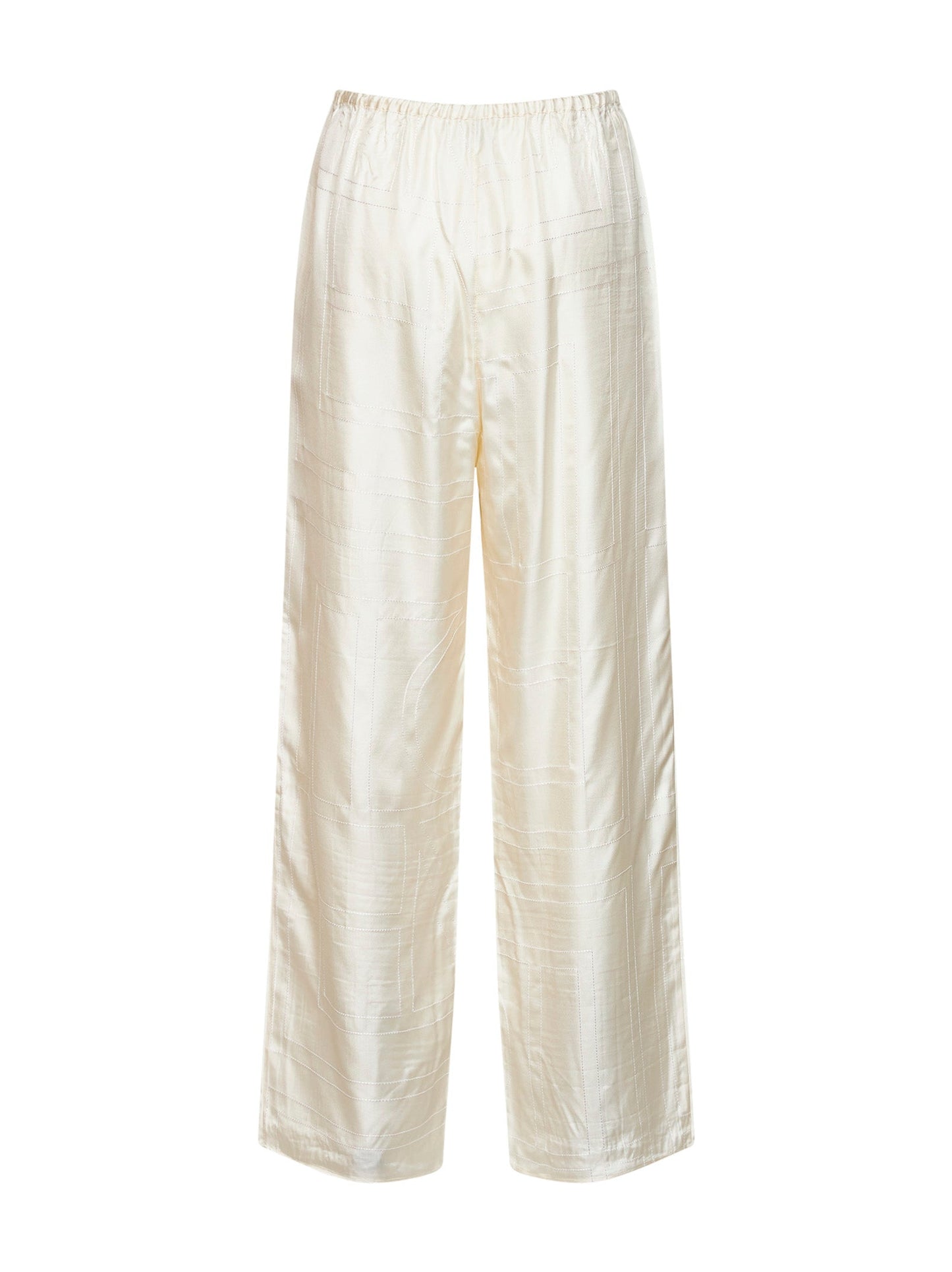 Toteme Women Cream Monogram Silk Pj Trousers TOTEME